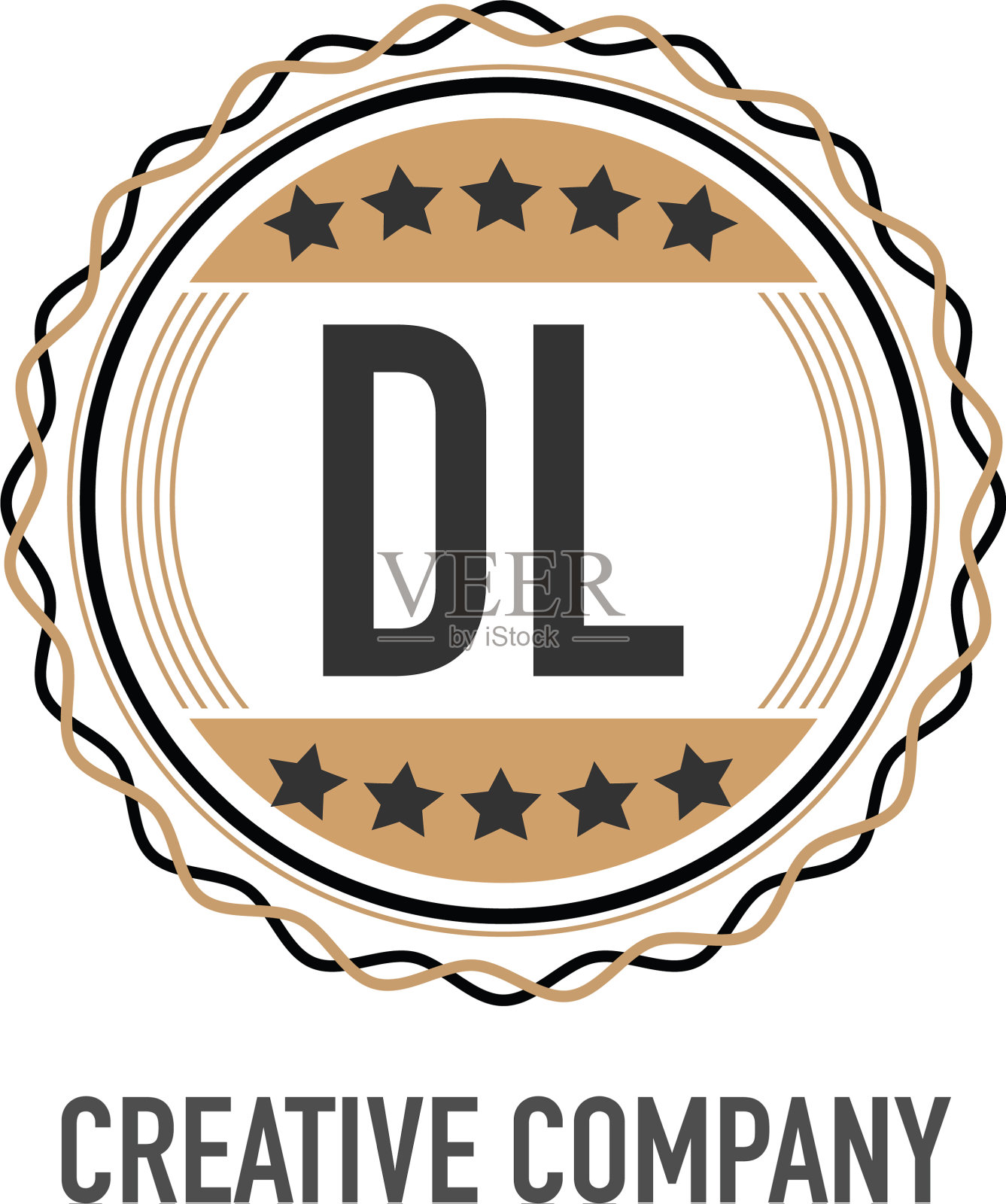 首字母dl优雅标志设计模板插画图片素材