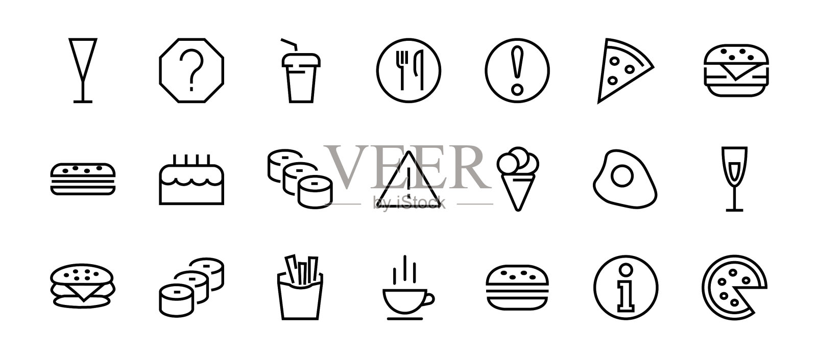 一个简单的快餐图标的相关设置图标素材