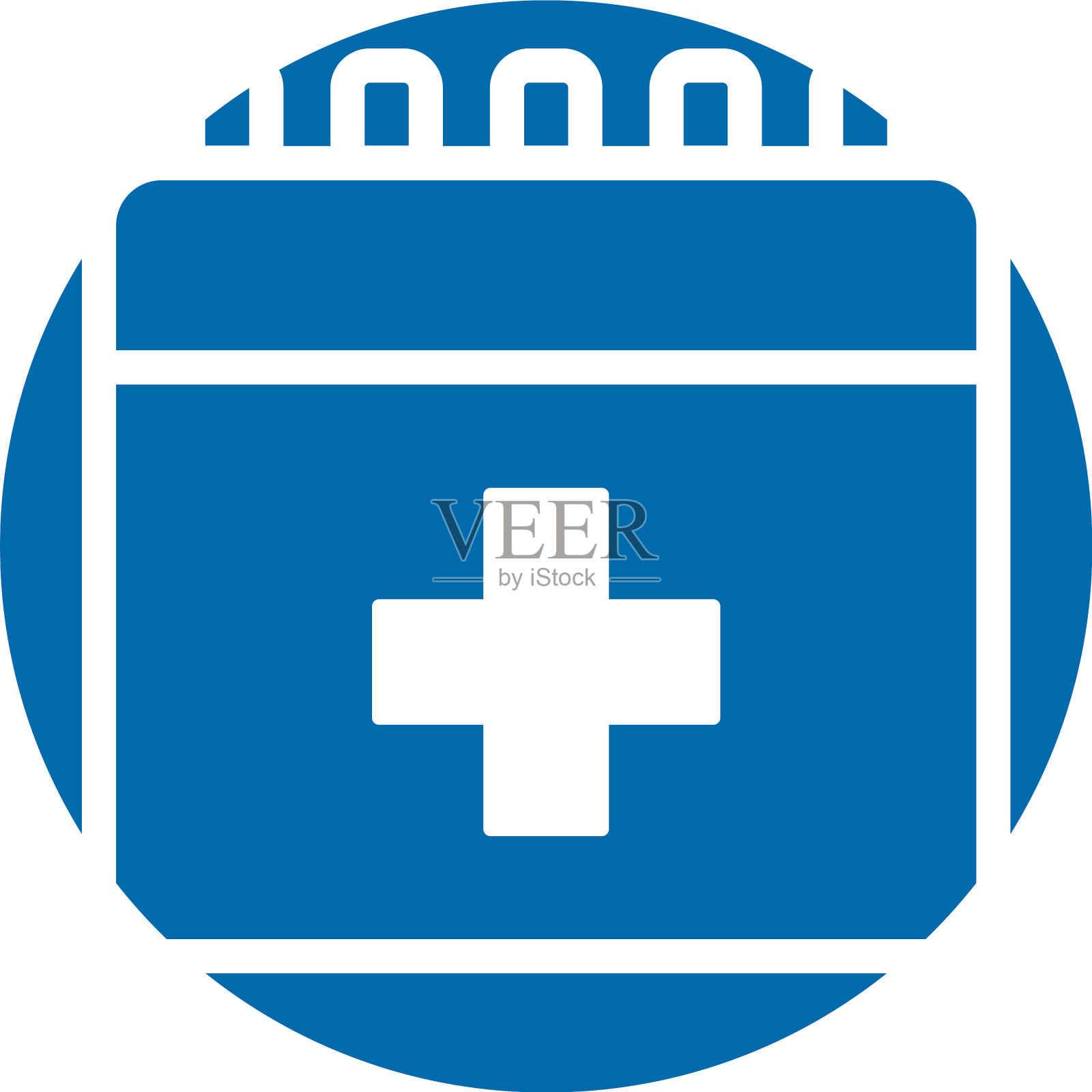 医疗十字日历块样式插画图片素材