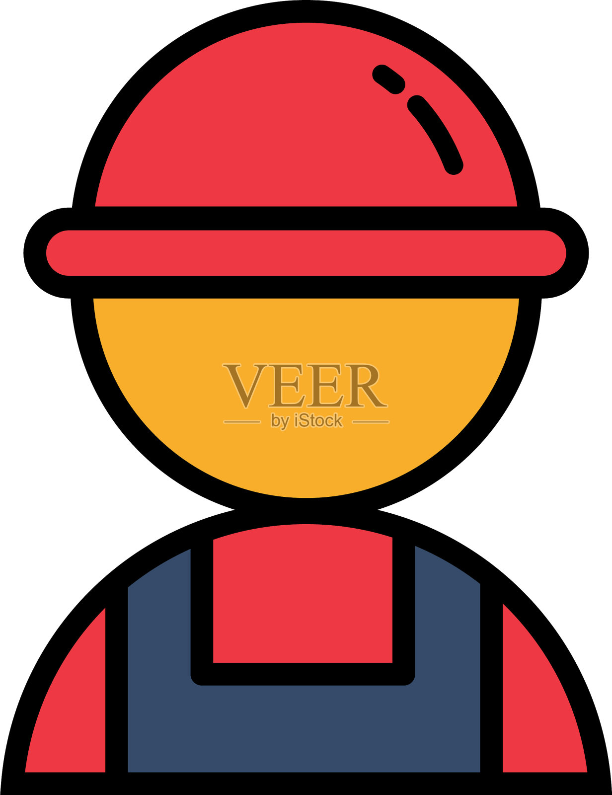 白色背景上戴着头盔的技术员设计元素图片