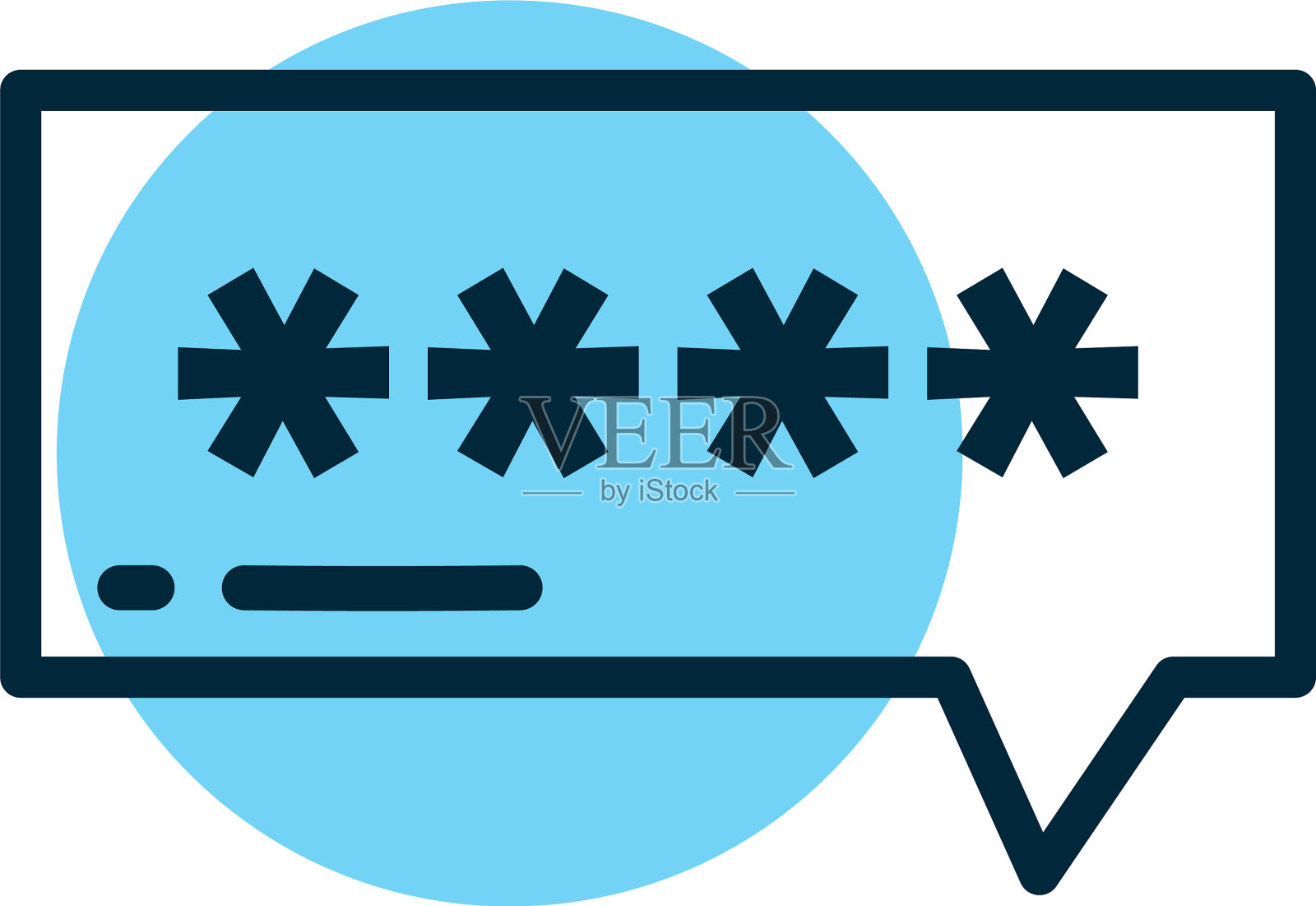 语音气泡密码线条样式图标设计元素图片