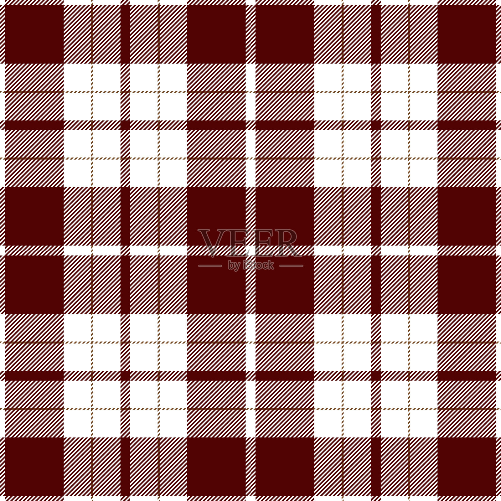 红色和白色格子格子苏格兰图案插画图片素材