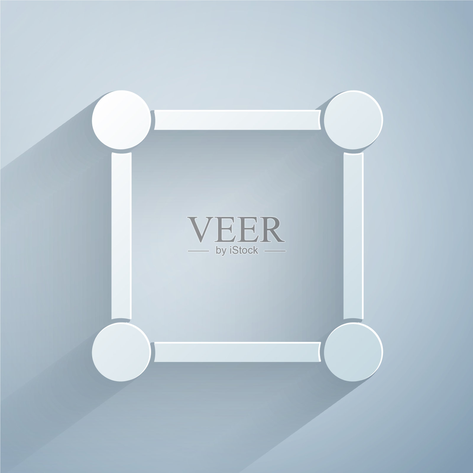 纸切割几何图形，方块图标孤立上插画图片素材