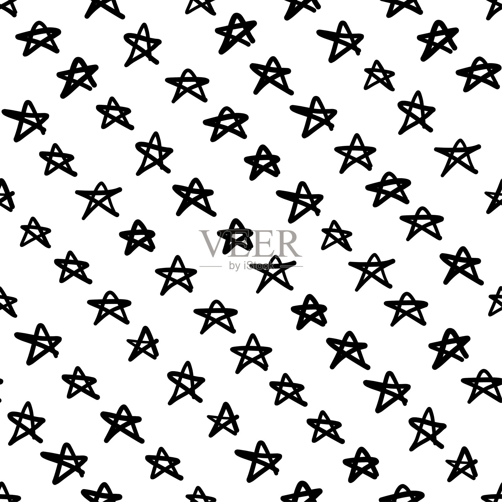 无缝模式与星星形状，矢量插图插画图片素材