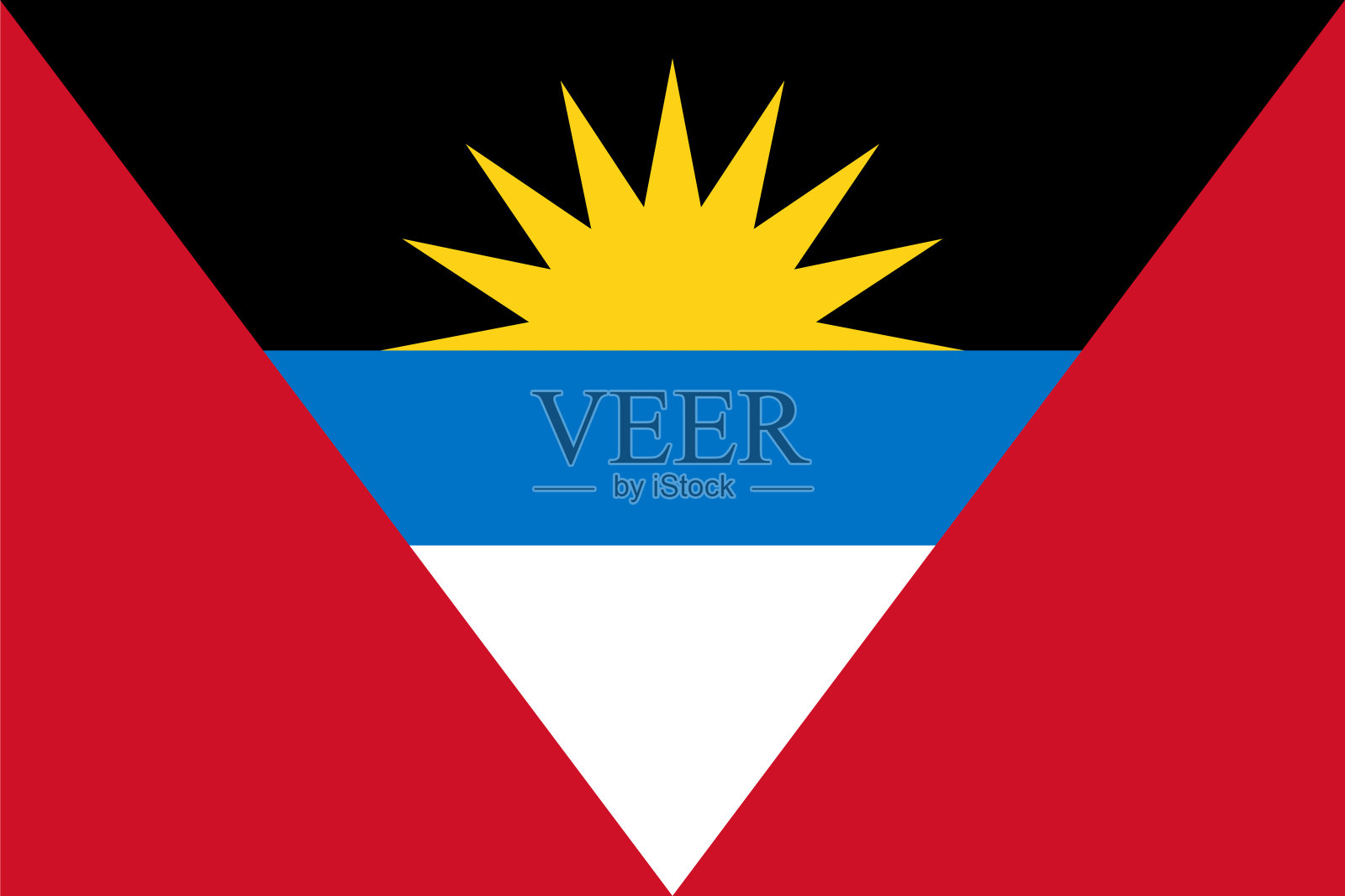 安提瓜和巴布达国旗。矢量图插画图片素材