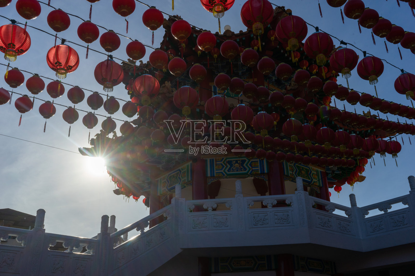 美丽的红灯笼装饰照片摄影图片