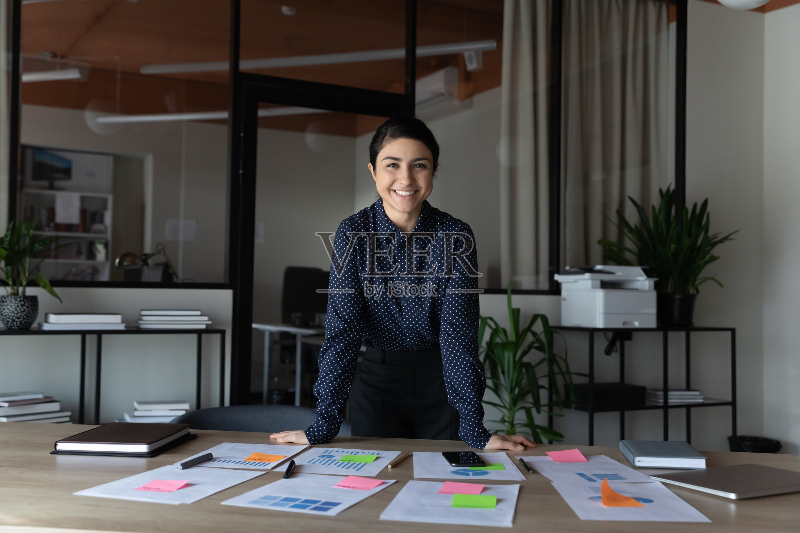 成功的有才能的项目经理的肖像感觉准备发言照片摄影图片