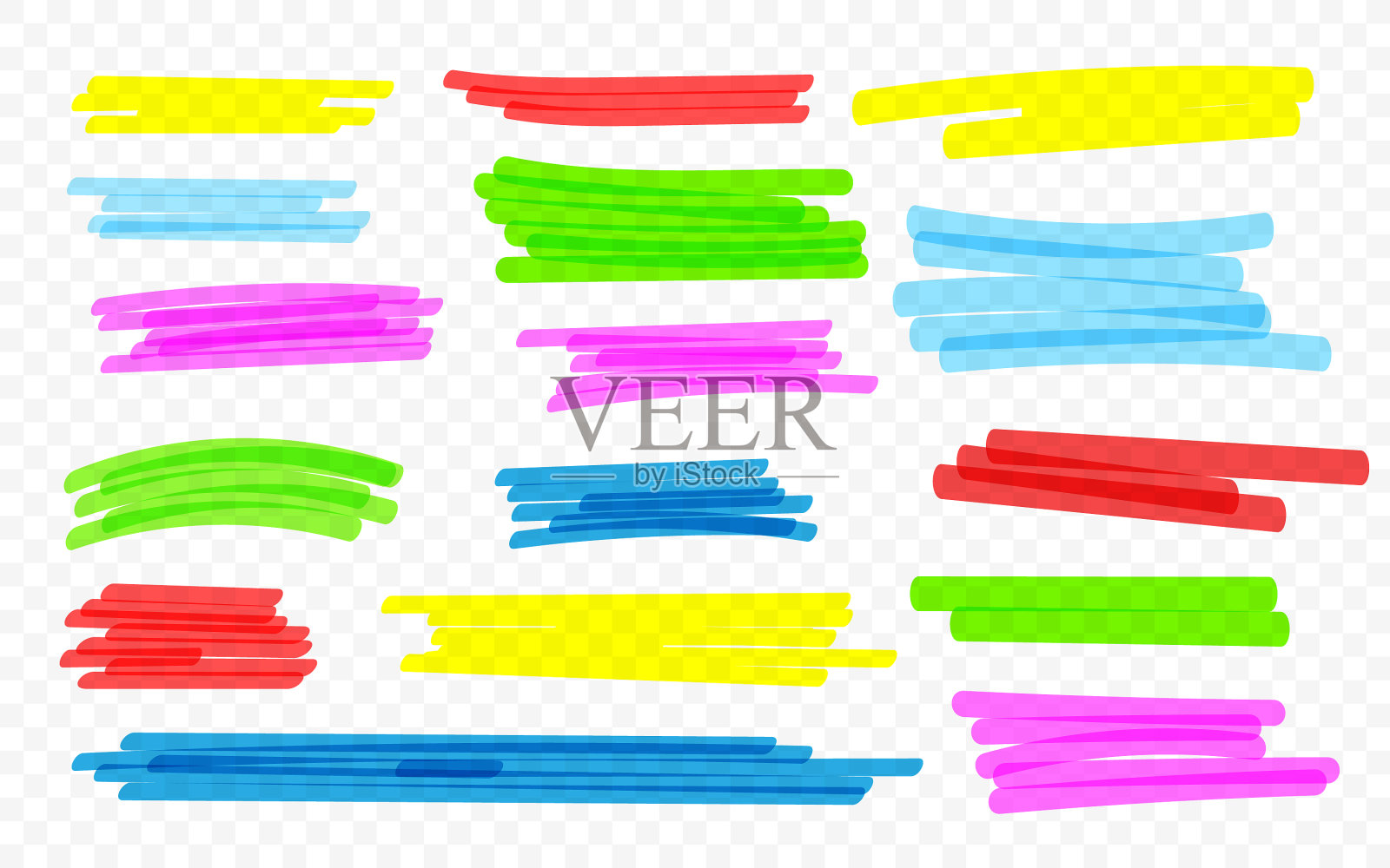 用记号笔画线，用高光笔画线，手绘插画图片素材