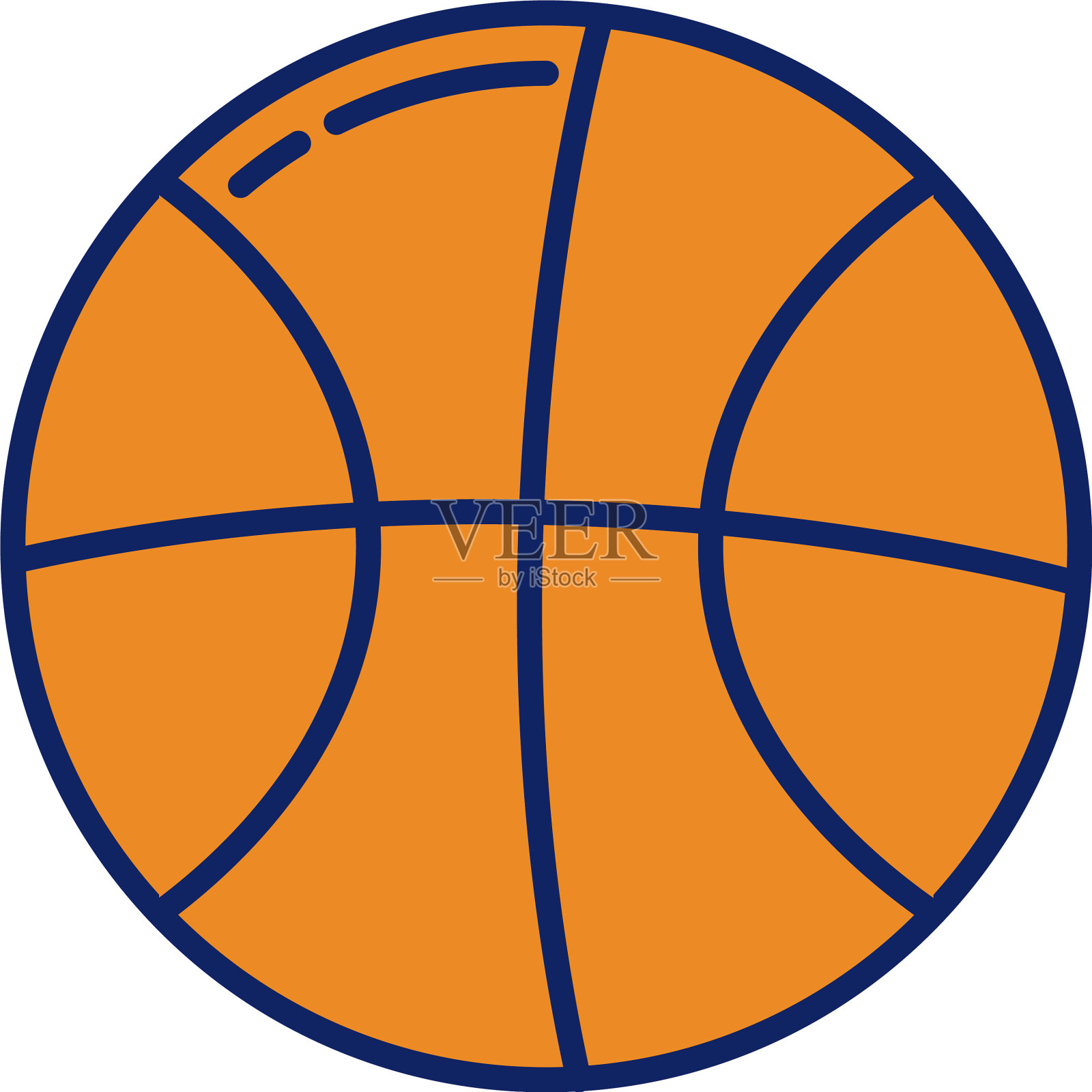 篮球运动线和填充样式图标图标素材