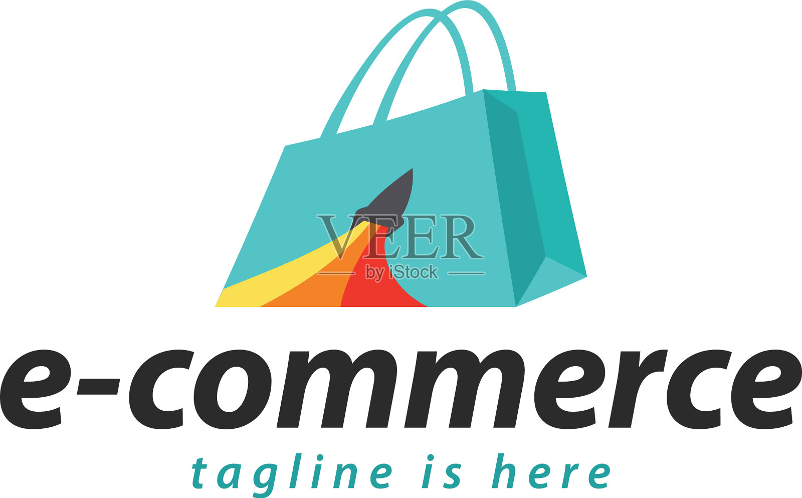 购物袋电子商务标志插画图片素材