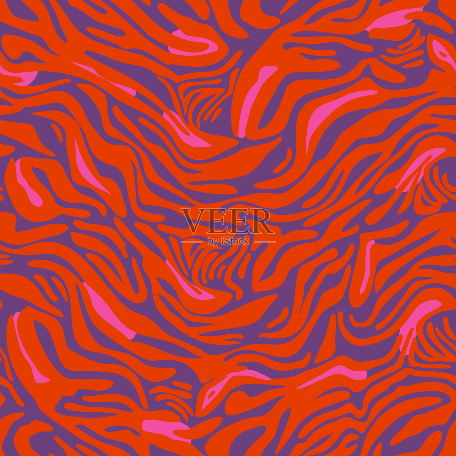 由弯曲的波浪线构成的几何无缝图案。艺术斑马条纹背景。波纹水纹理点缀。插画图片素材