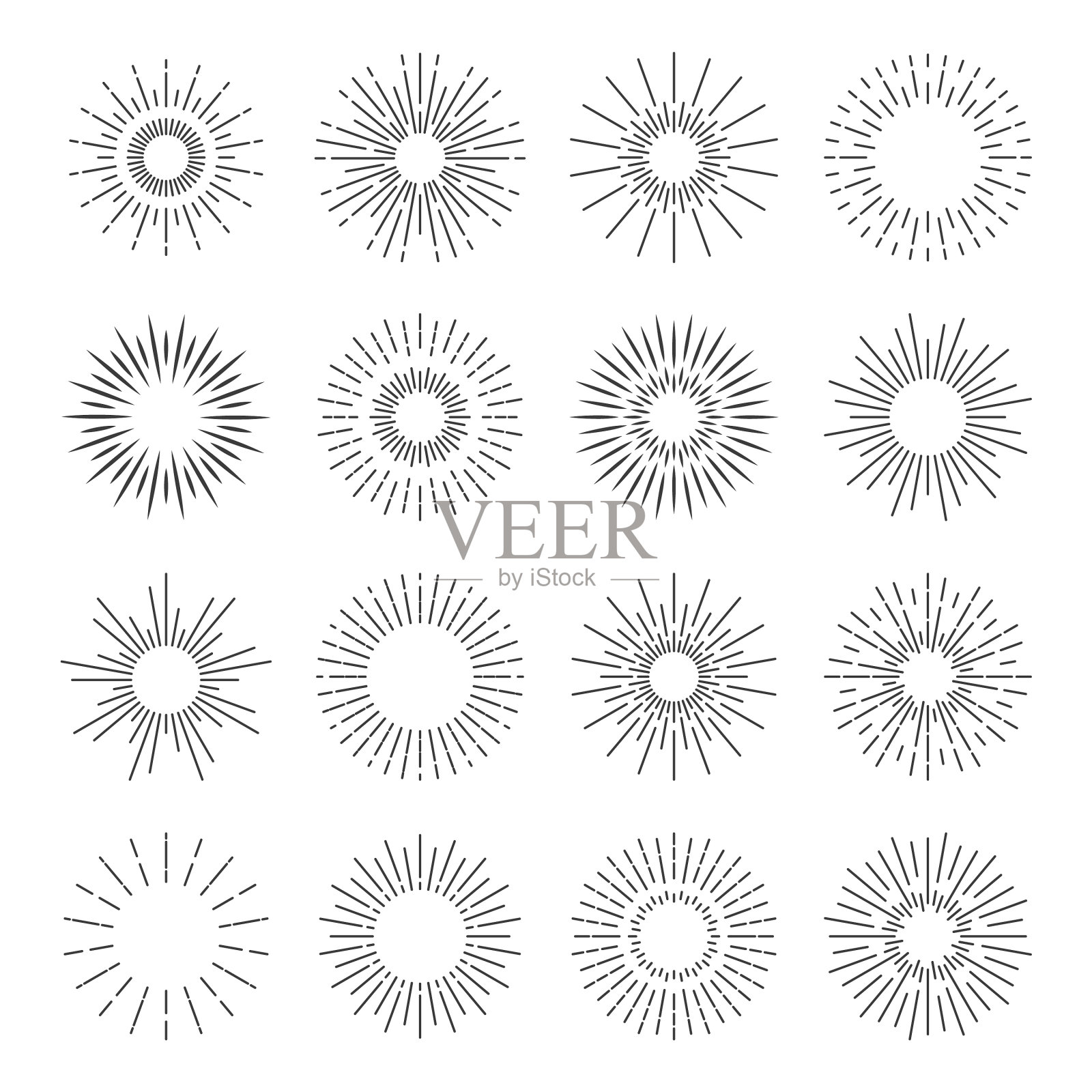 星爆图标星火爆炸标志插画图片素材