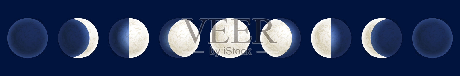 月相插画，星空星球海报背景插画图片素材