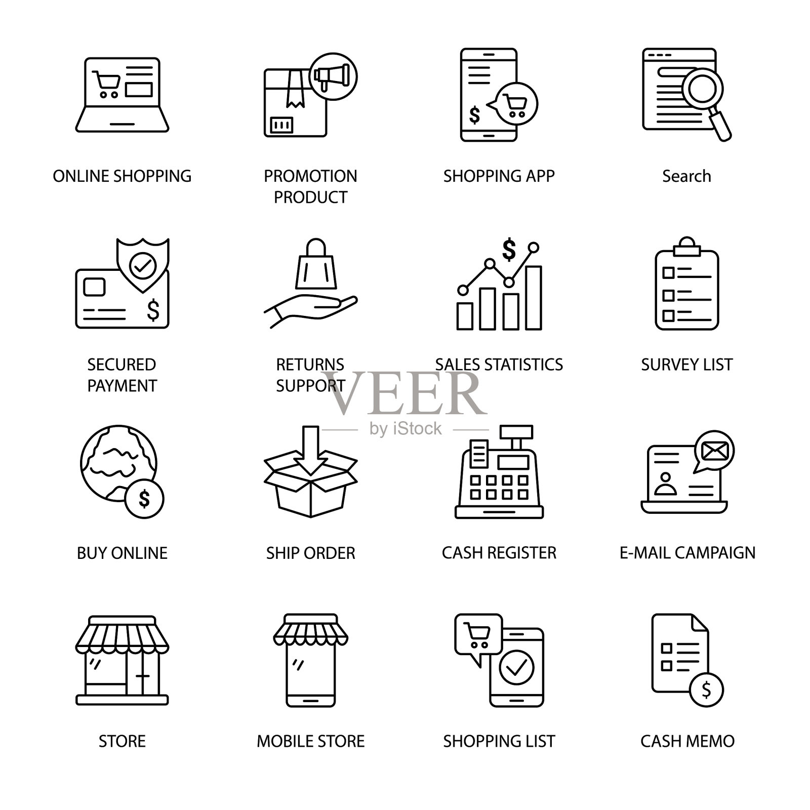 网上购物和电子商务插画图片素材
