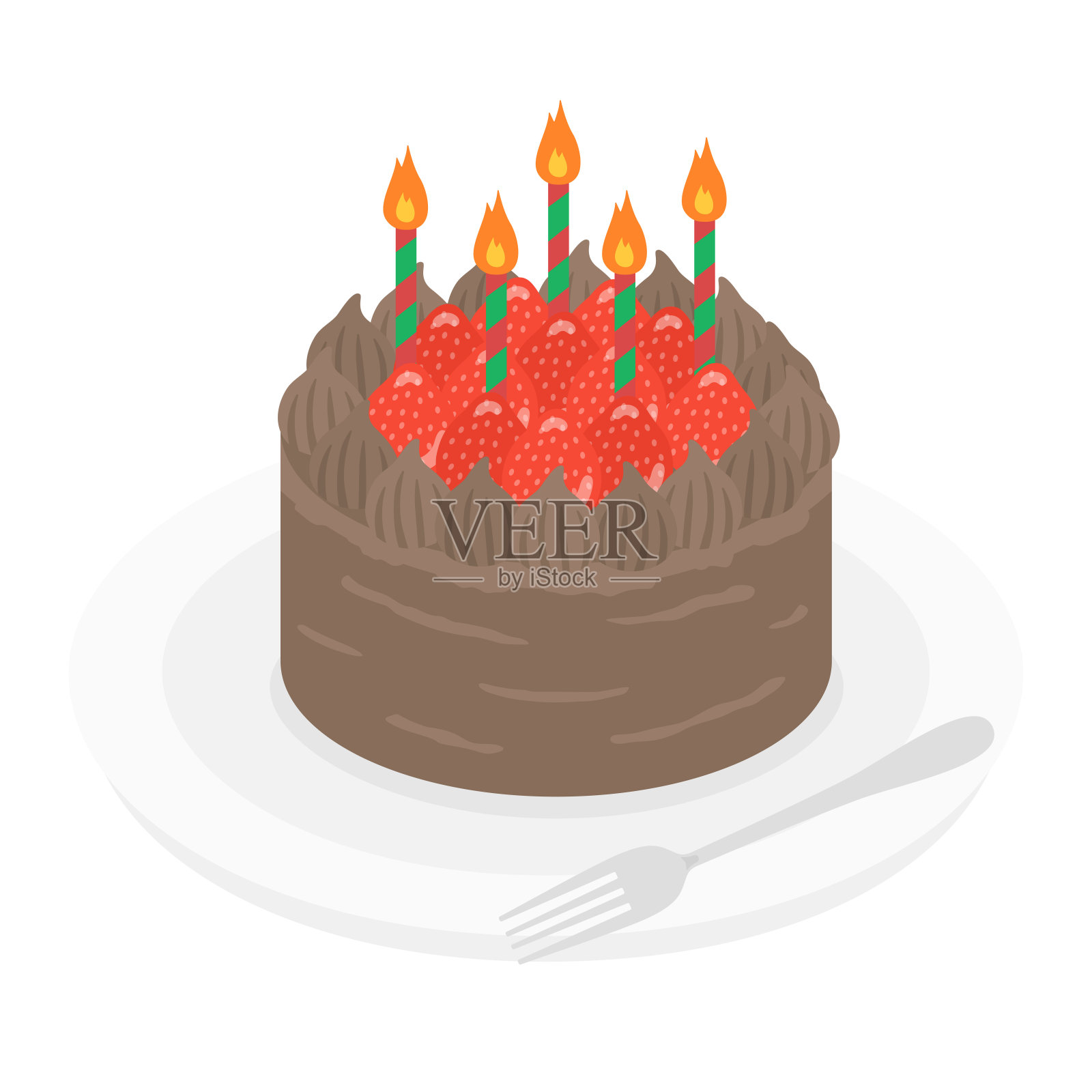 整个蛋糕的插图。插画图片素材