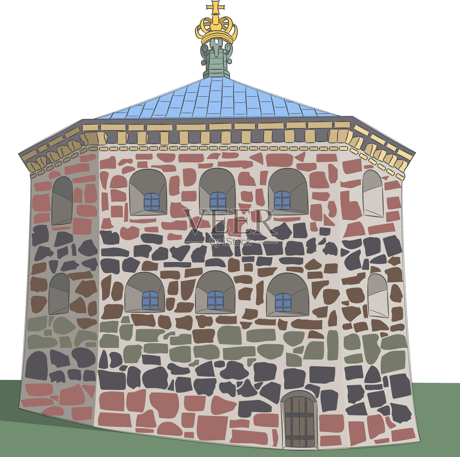 它塔加冕插画图片素材