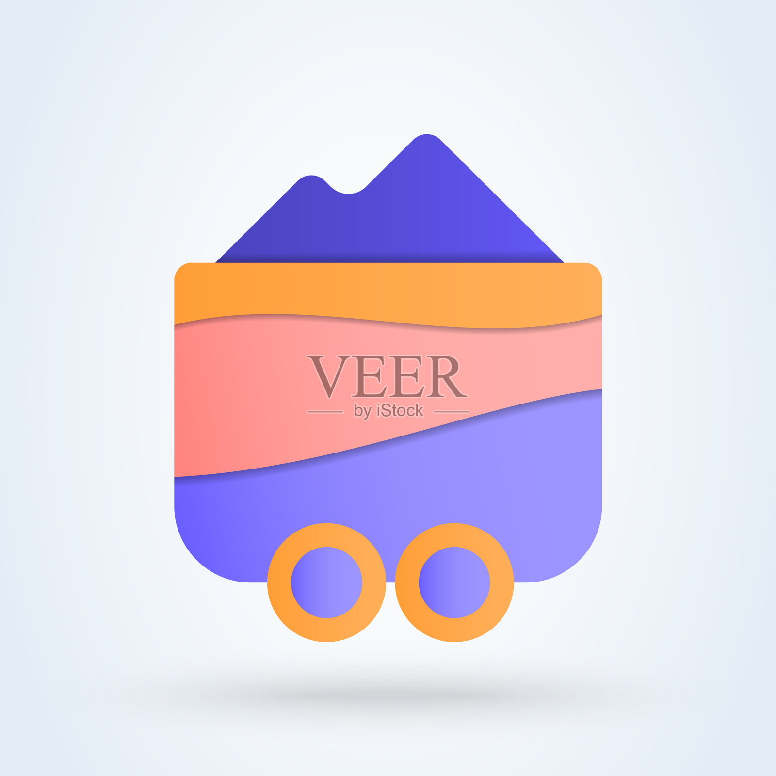 矿车平坦可爱，现代设计图标素材