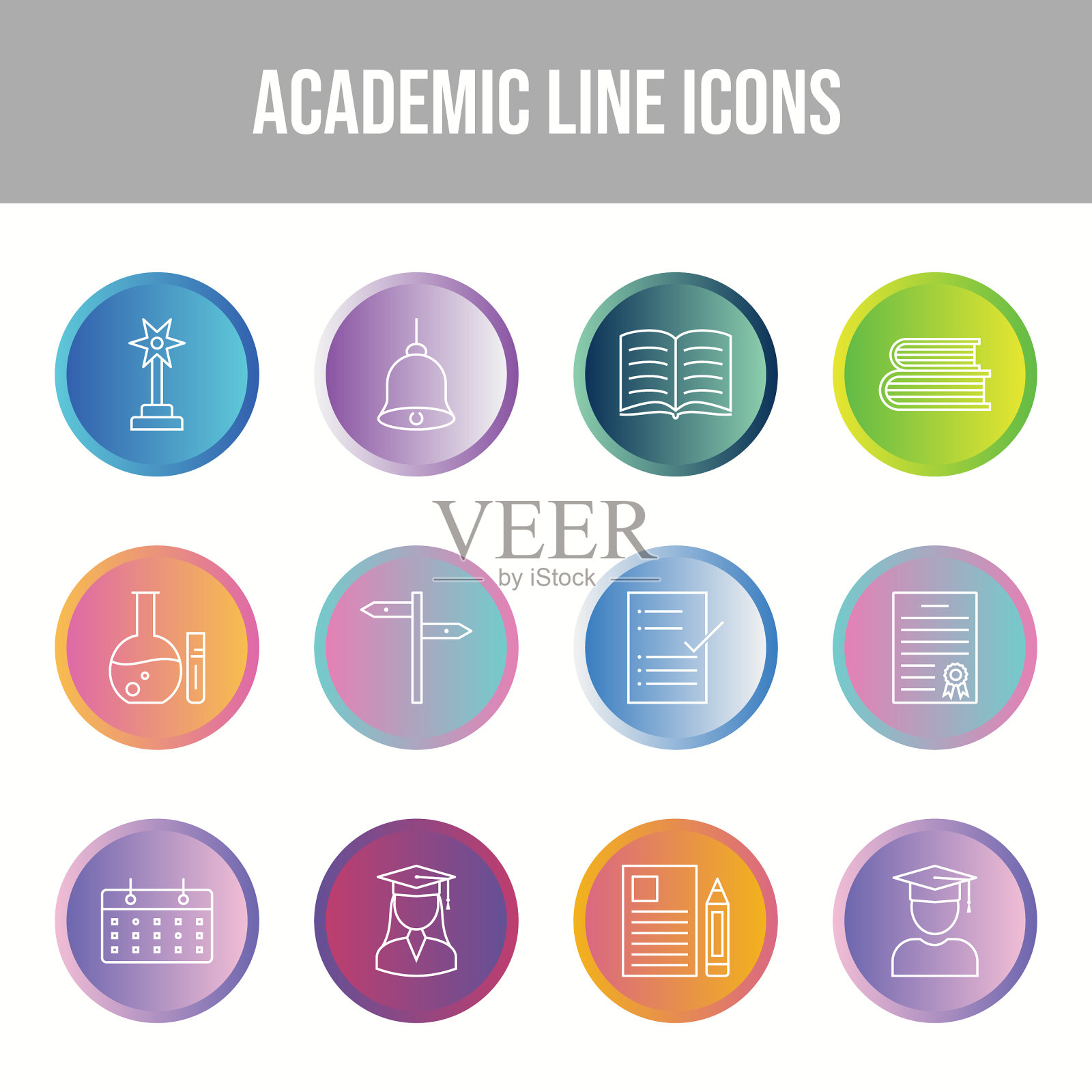 美丽的学术图标集图标素材
