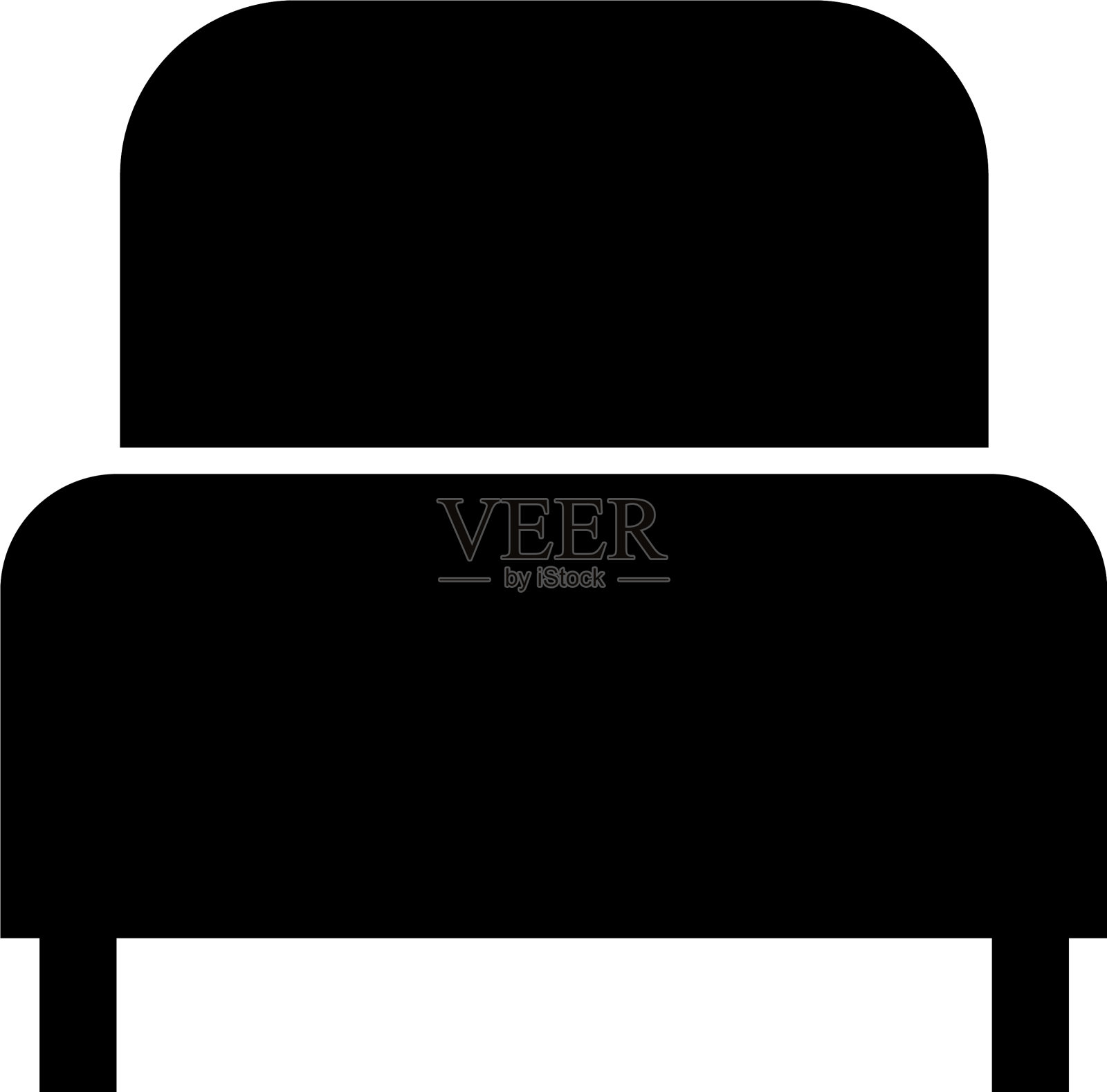 单人床图标简约现代图标设计插画图片素材