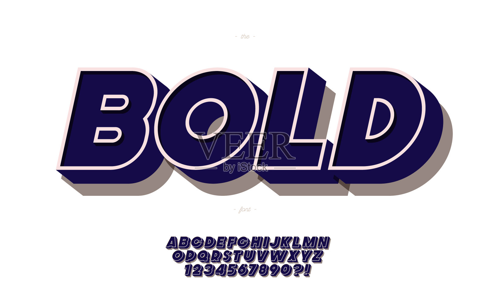 3d粗体黑色风格插画图片素材