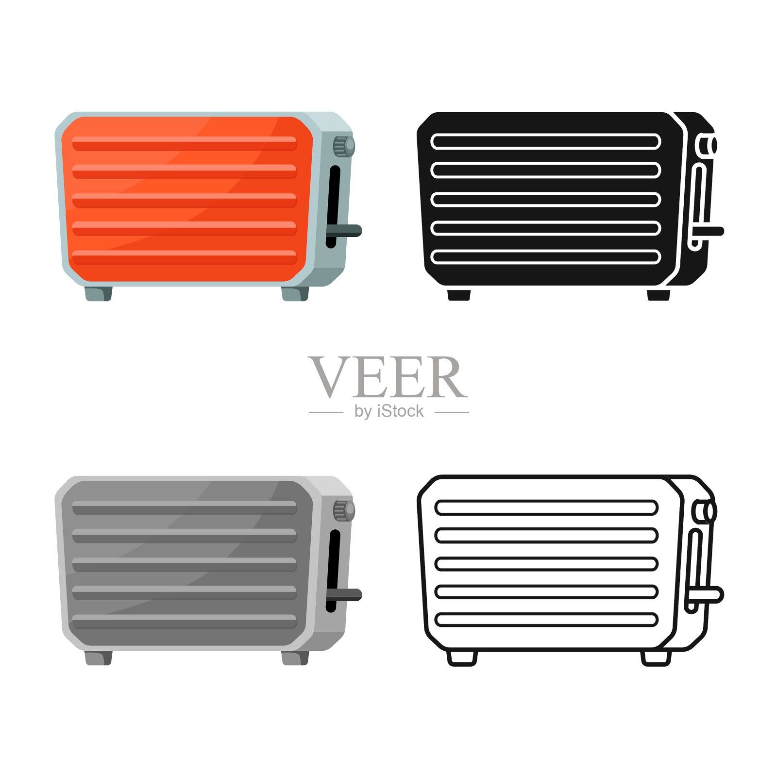 设计烤面包机和烤面包符号图形插画图片素材