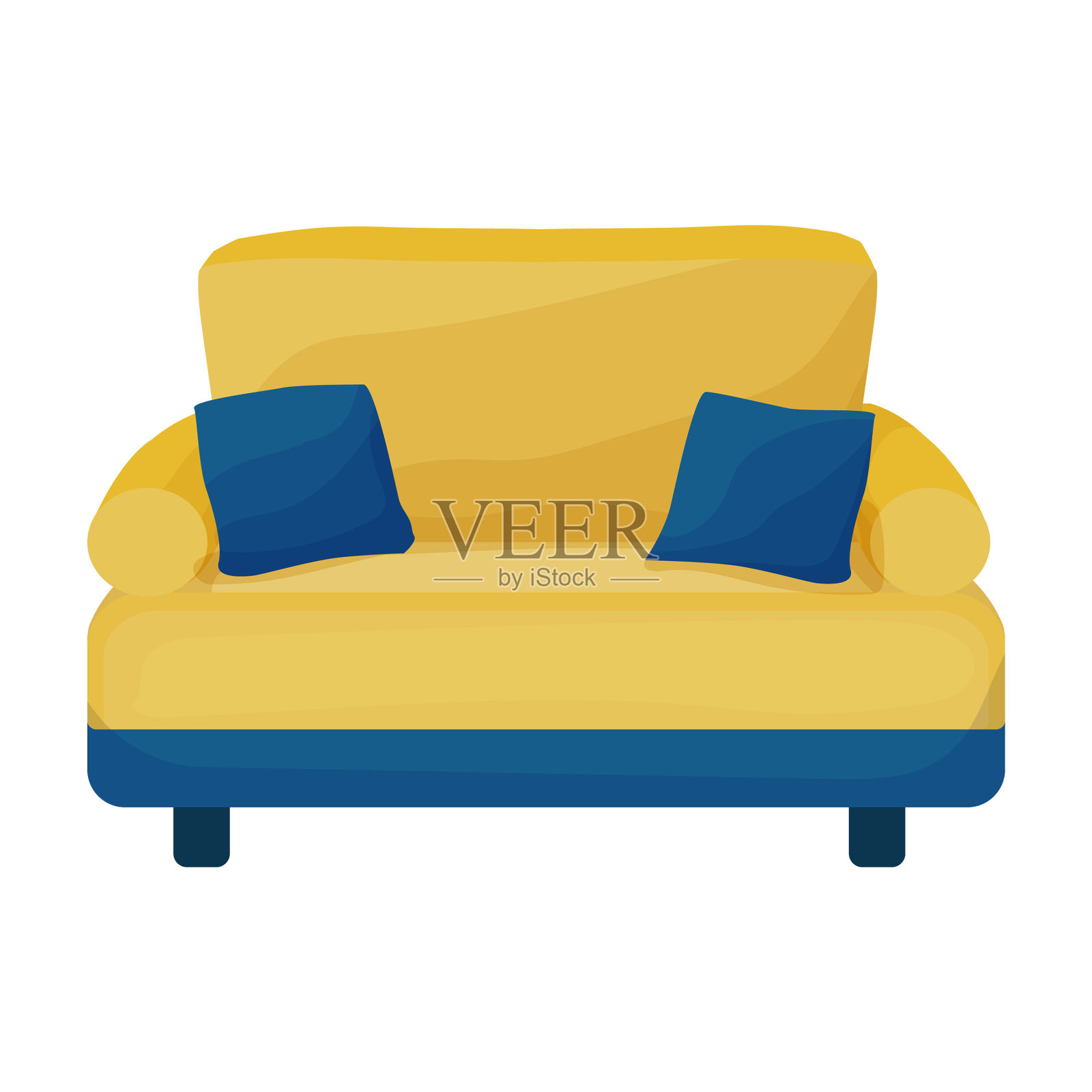 沙发图标卡通图标孤立上插画图片素材