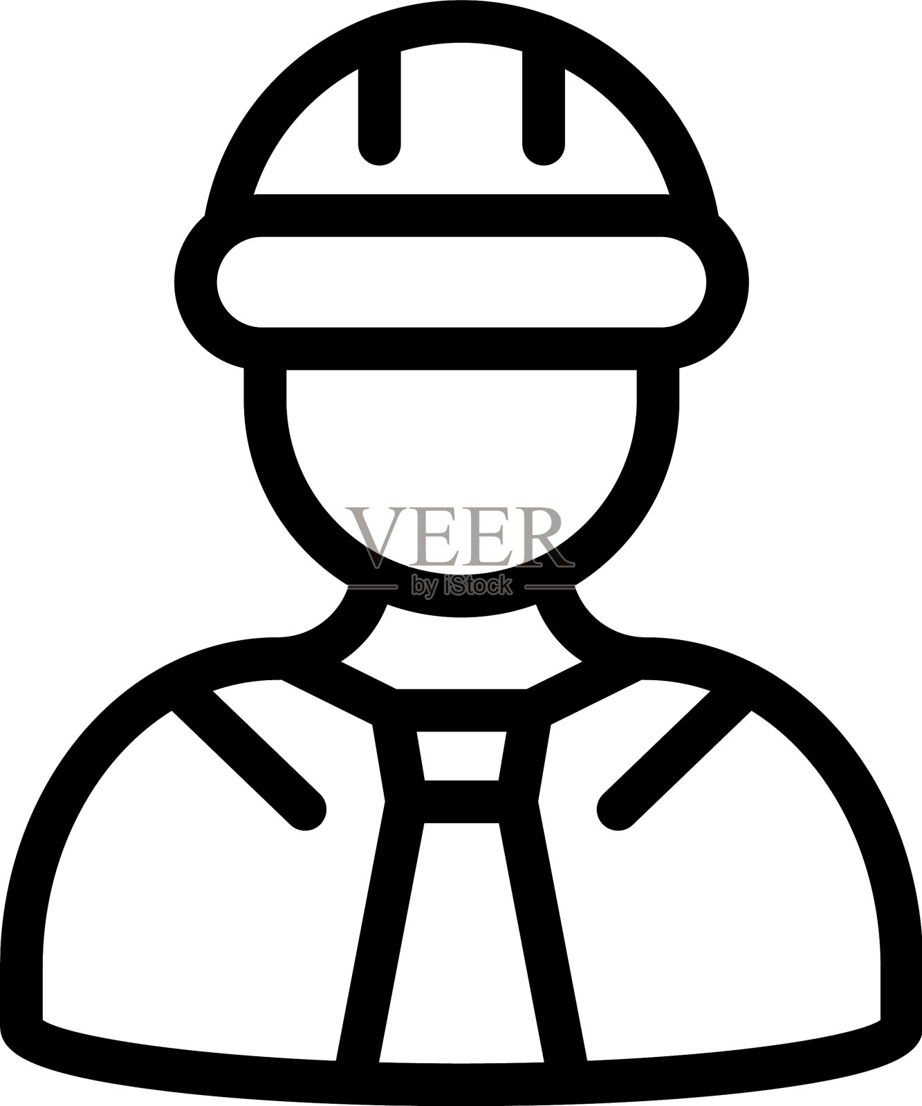 工程师图标轮廓样式插画图片素材