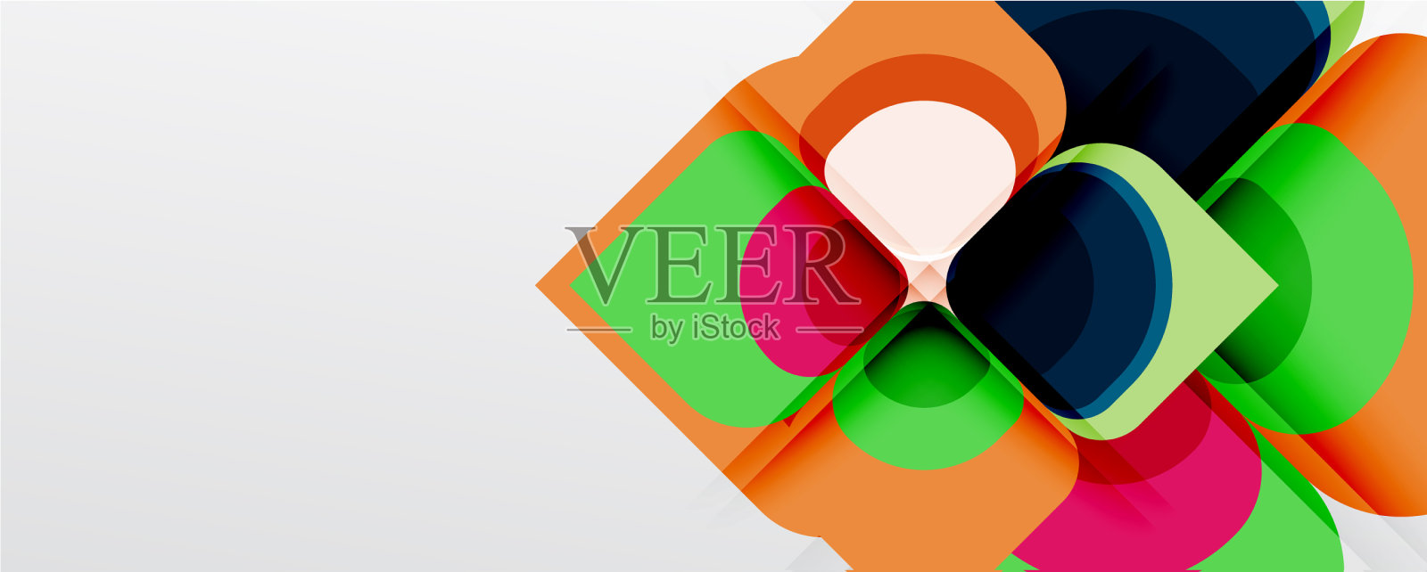 抽象背景-几何剪纸设计插画图片素材