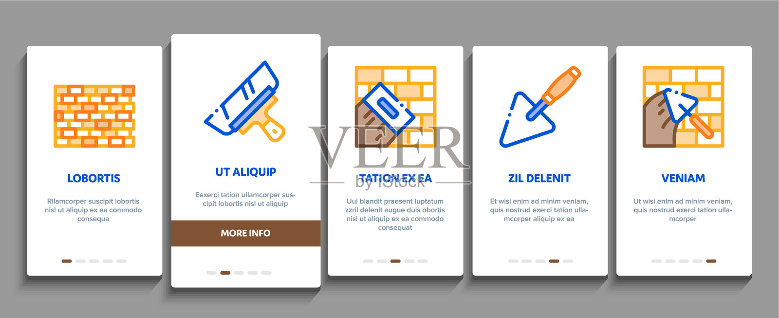 砖匠行业内的元素图标集图标素材