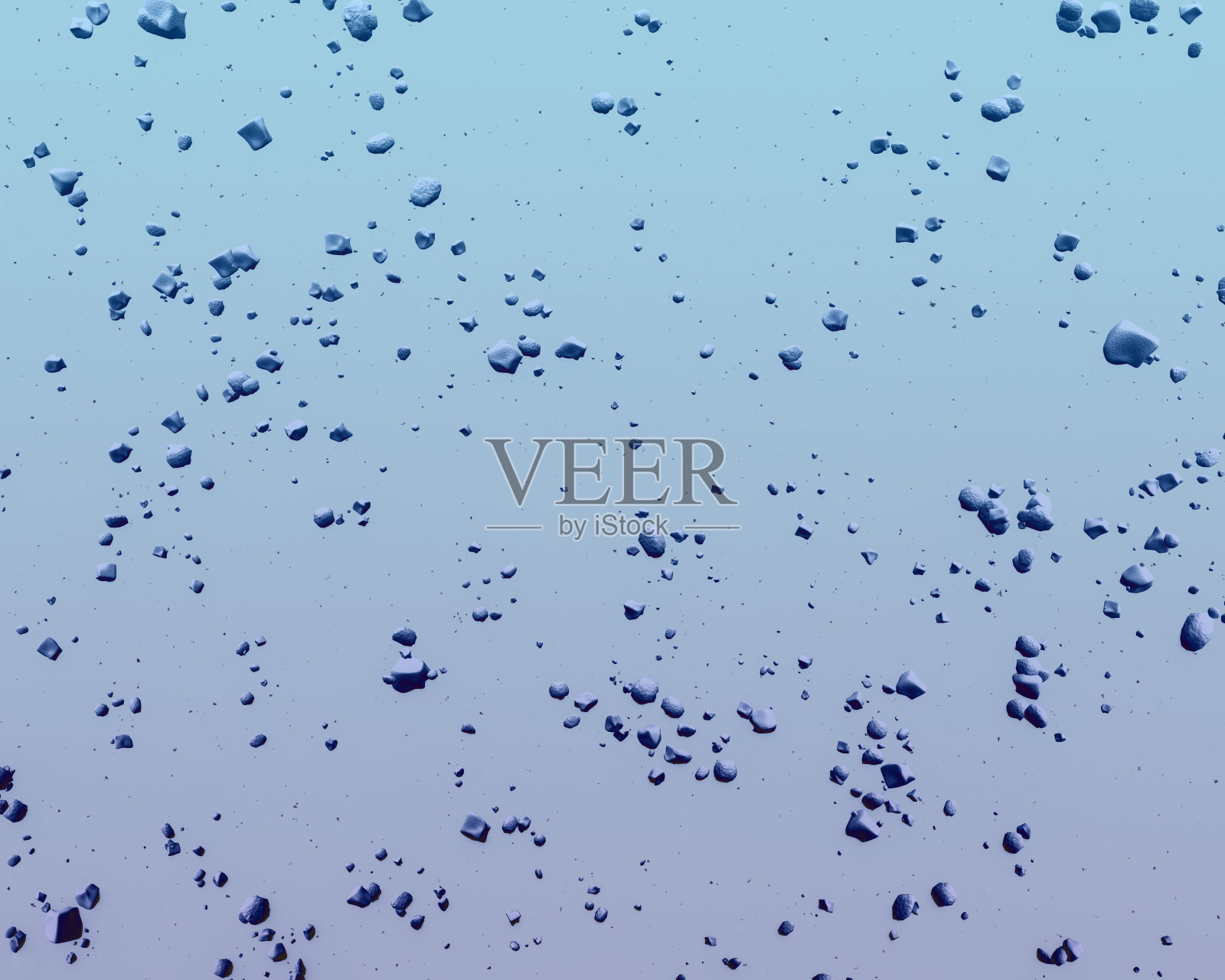 岩石和碎片飞过天空，3d渲染照片摄影图片