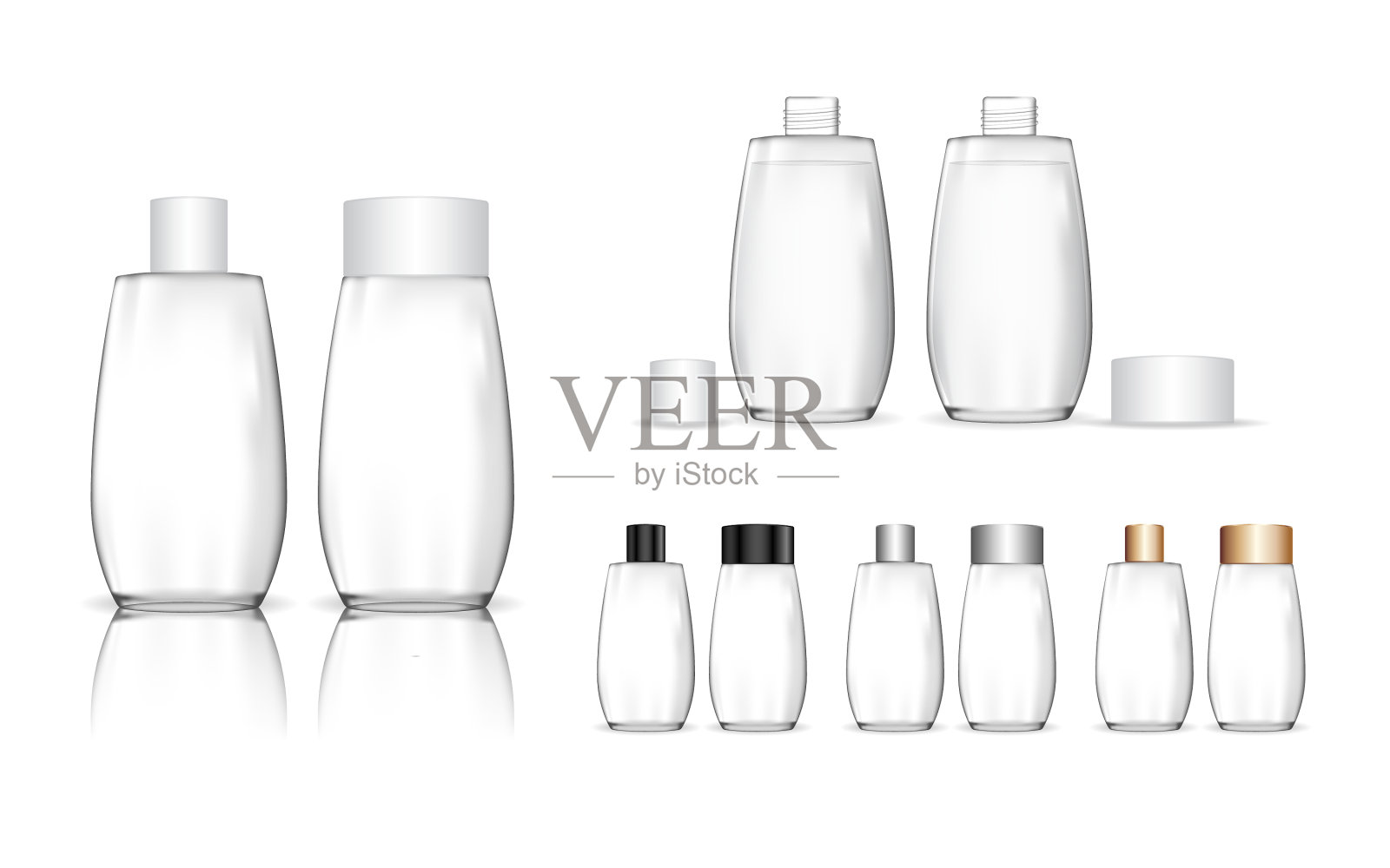 化妆品透明瓶液体容器插画图片素材