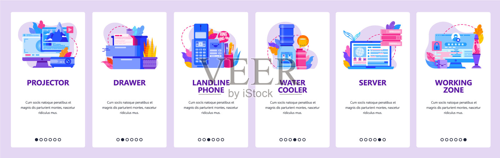 办公和商务设备，固定电话，水设计模板素材