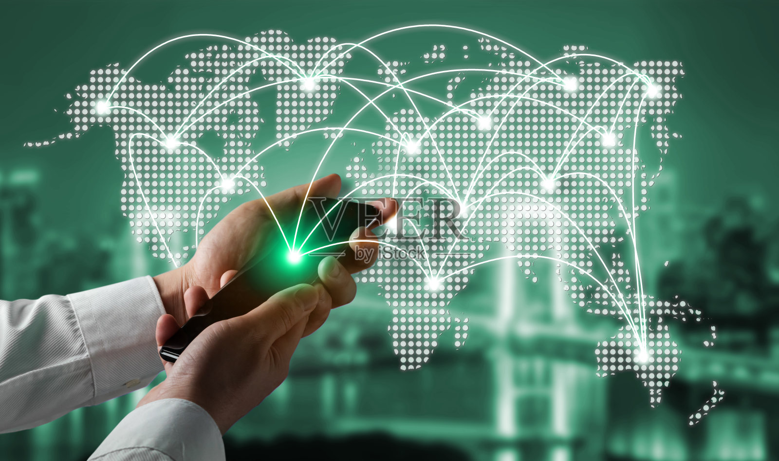 智慧城市将现代创意传播与互联网网络相结合照片摄影图片