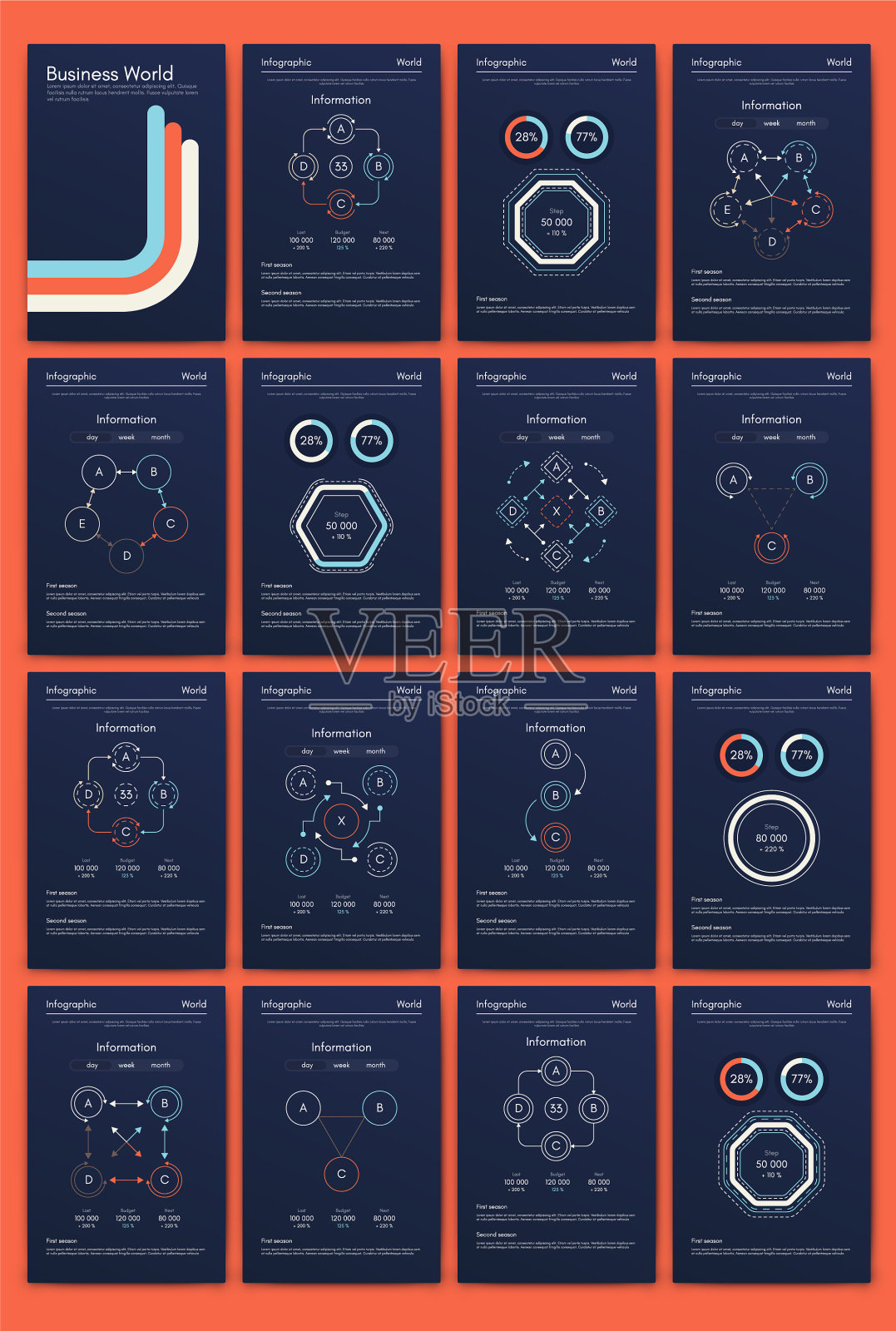 现代商业信息图表元素插画图片素材
