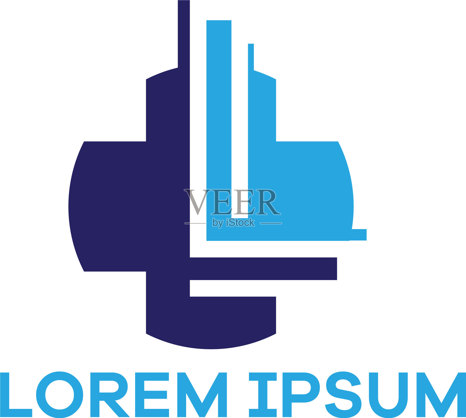 L字母标志设计字母L在医疗加插画图片素材