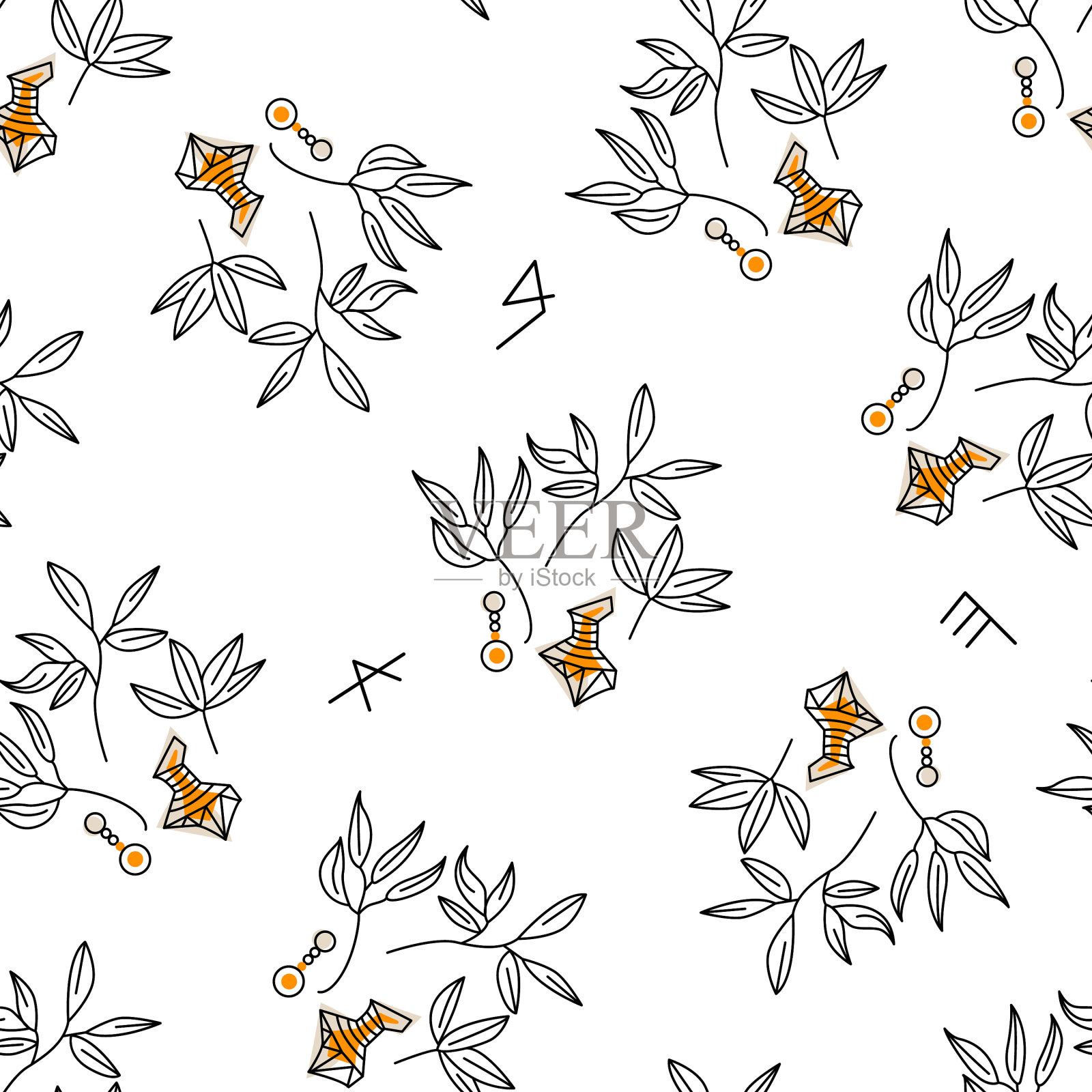 无缝图案与古希腊配件插画图片素材