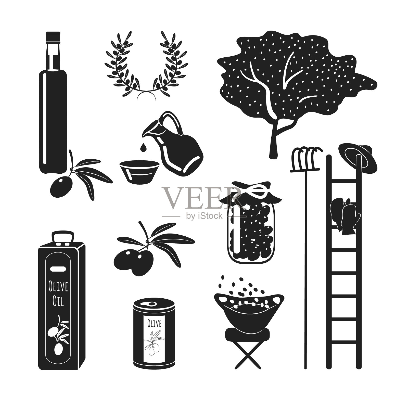 设置黑色图标产品橄榄瓶图标素材