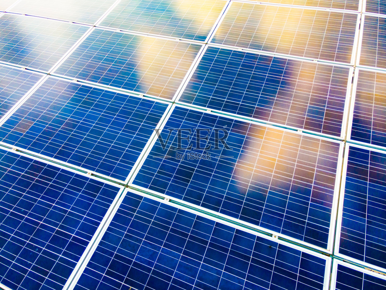 太阳能电池板日落照片摄影图片