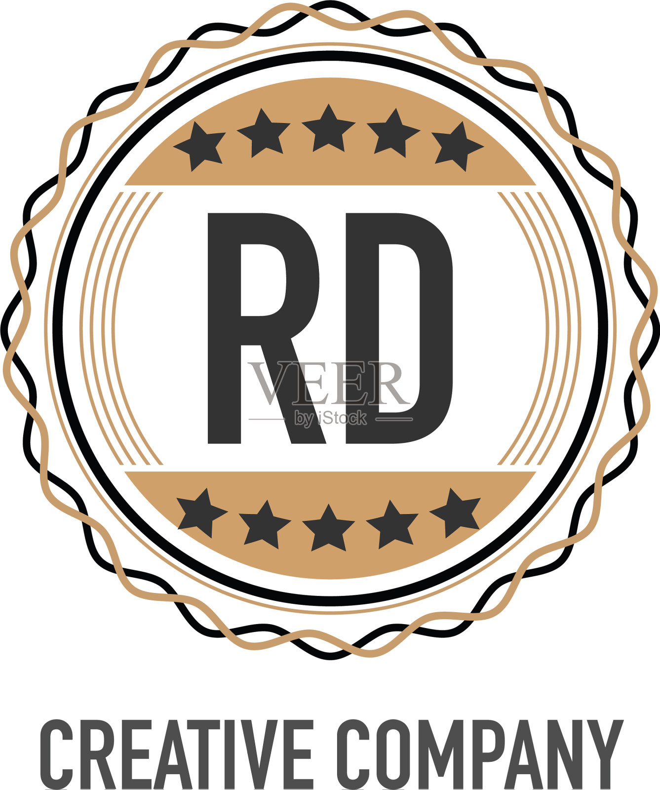 首字母rd优雅标志设计模板插画图片素材