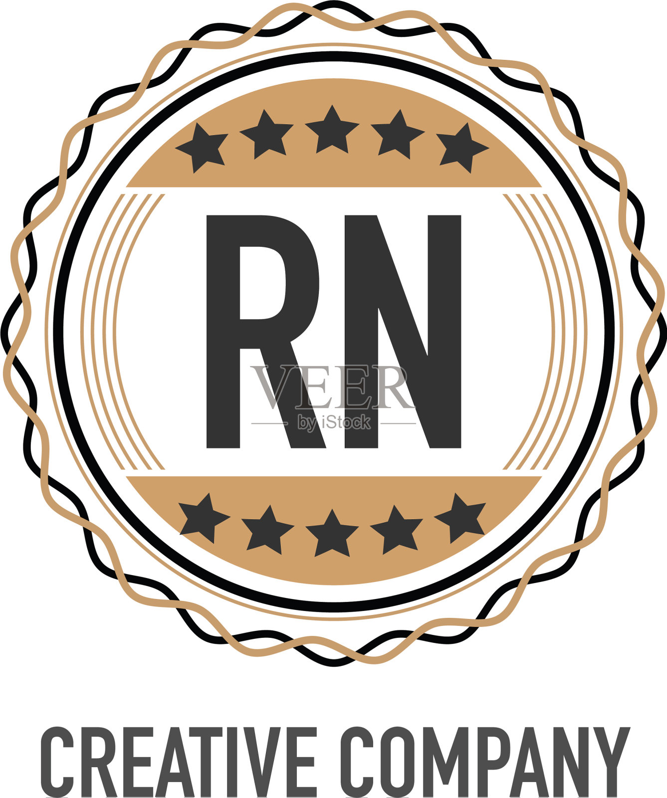 首字母rn优雅标志设计模板插画图片素材