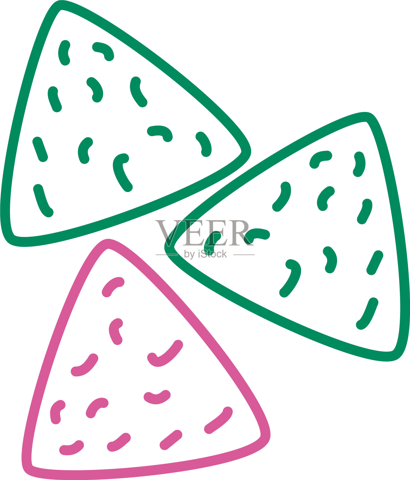 美味的墨西哥玉米片线风格图标设计元素图片