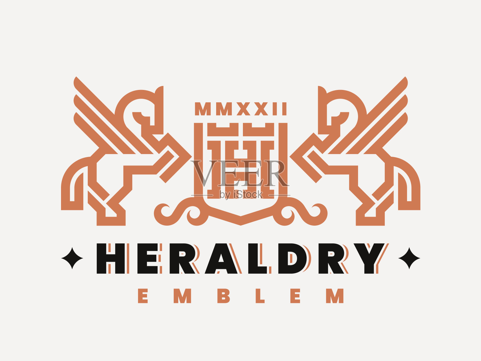 马现代符号。种马纹章设计，可为您的业务编辑纹章。矢量插图。插画图片素材