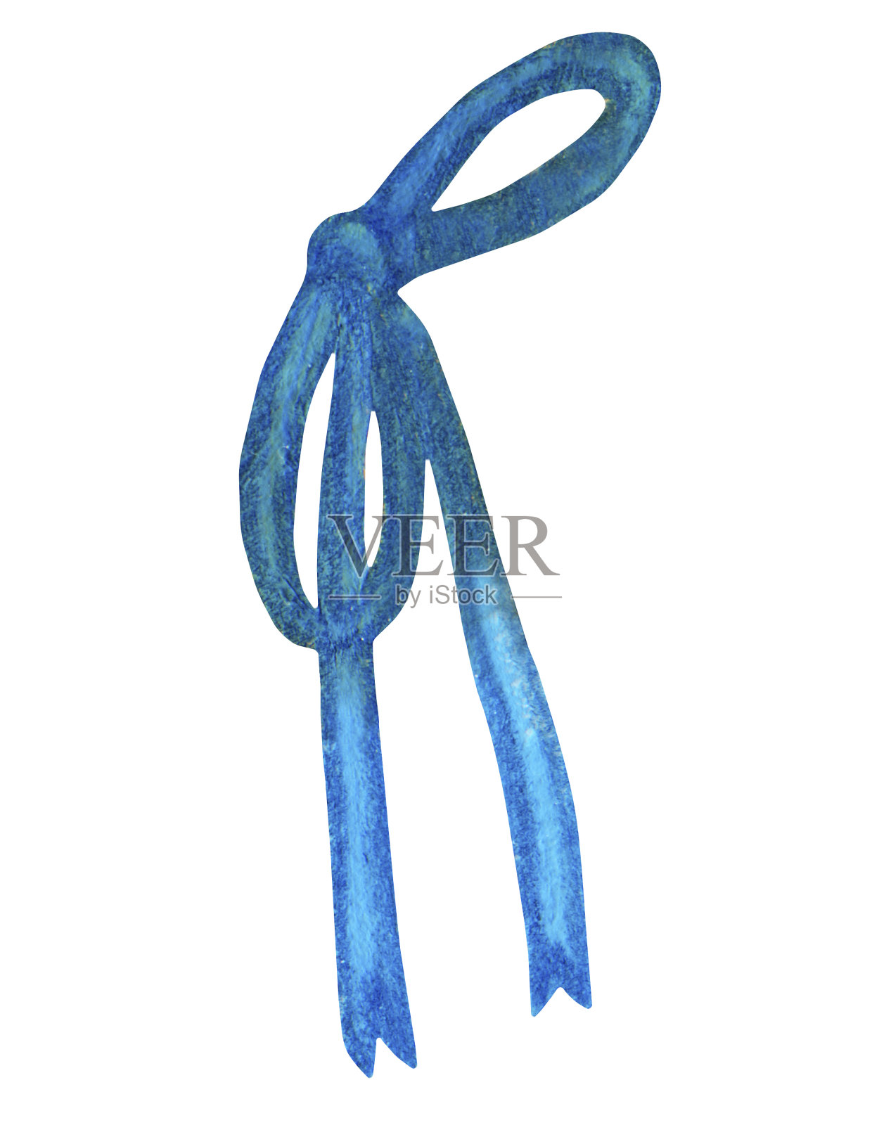 蓝色蕾丝蝴蝶结插画图片素材