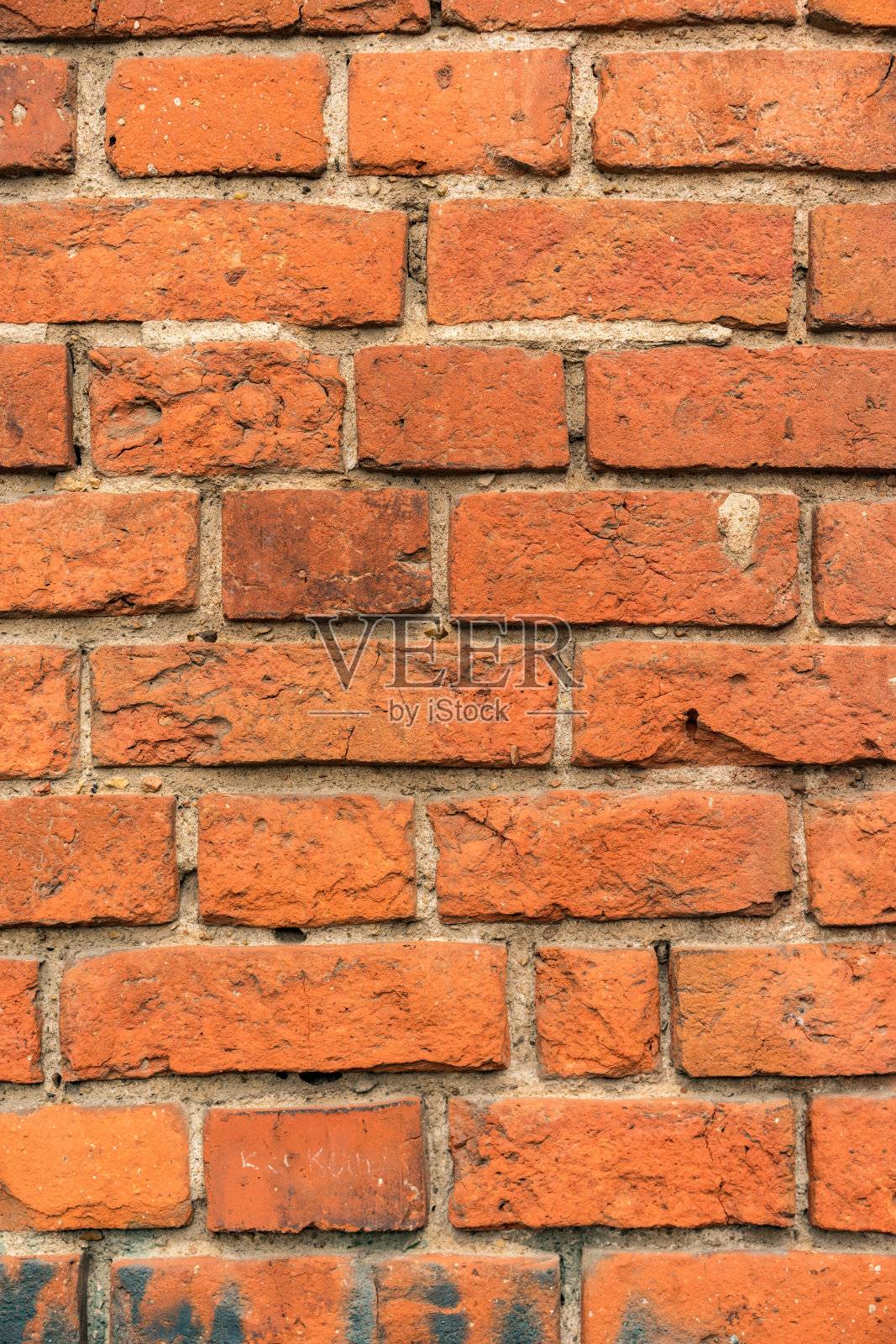 砖红墙纹理。一幢旧砖房的背景。照片摄影图片