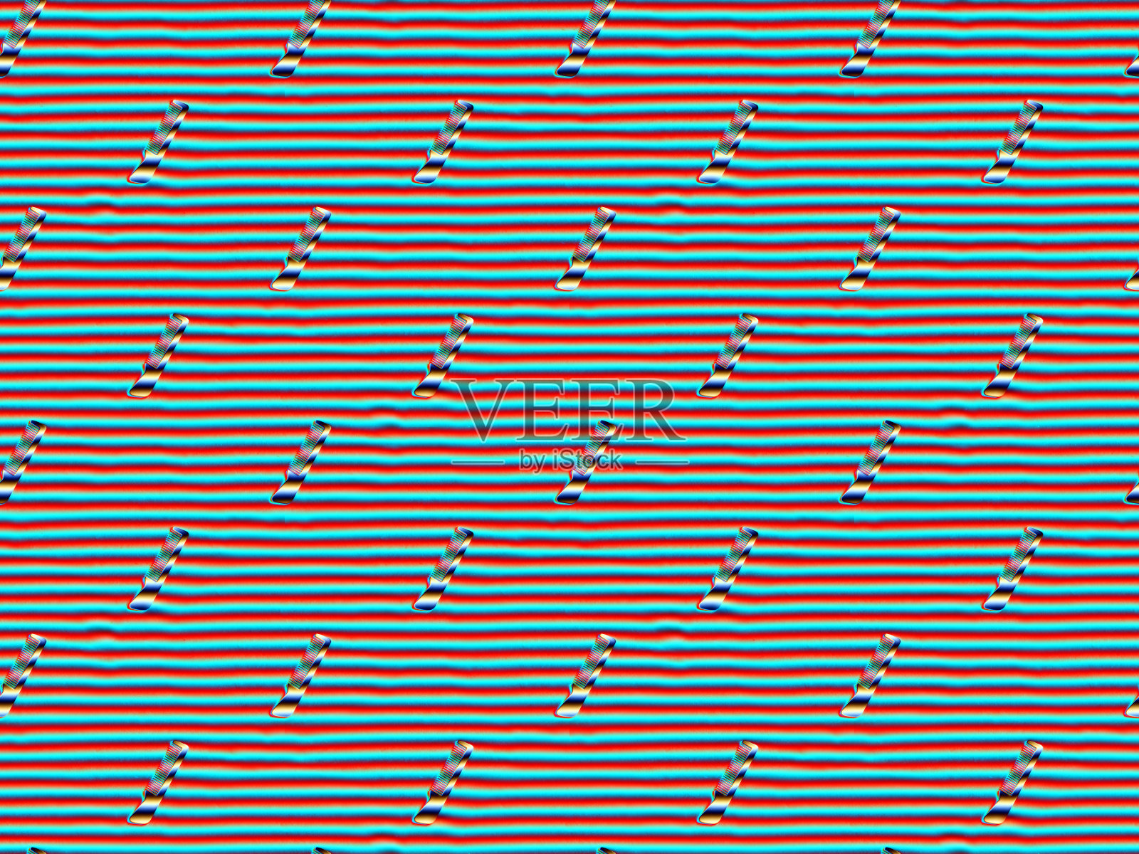 梳状图案在红色和绿色插画图片素材