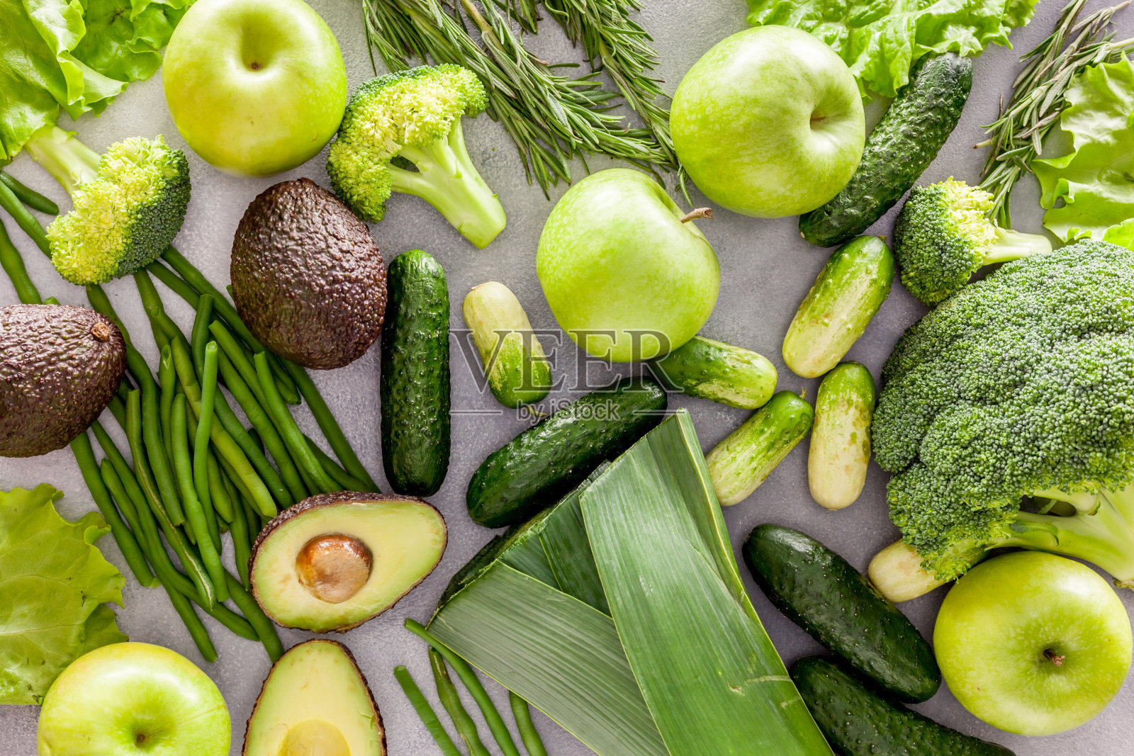 绿色蔬菜的背景。照片摄影图片