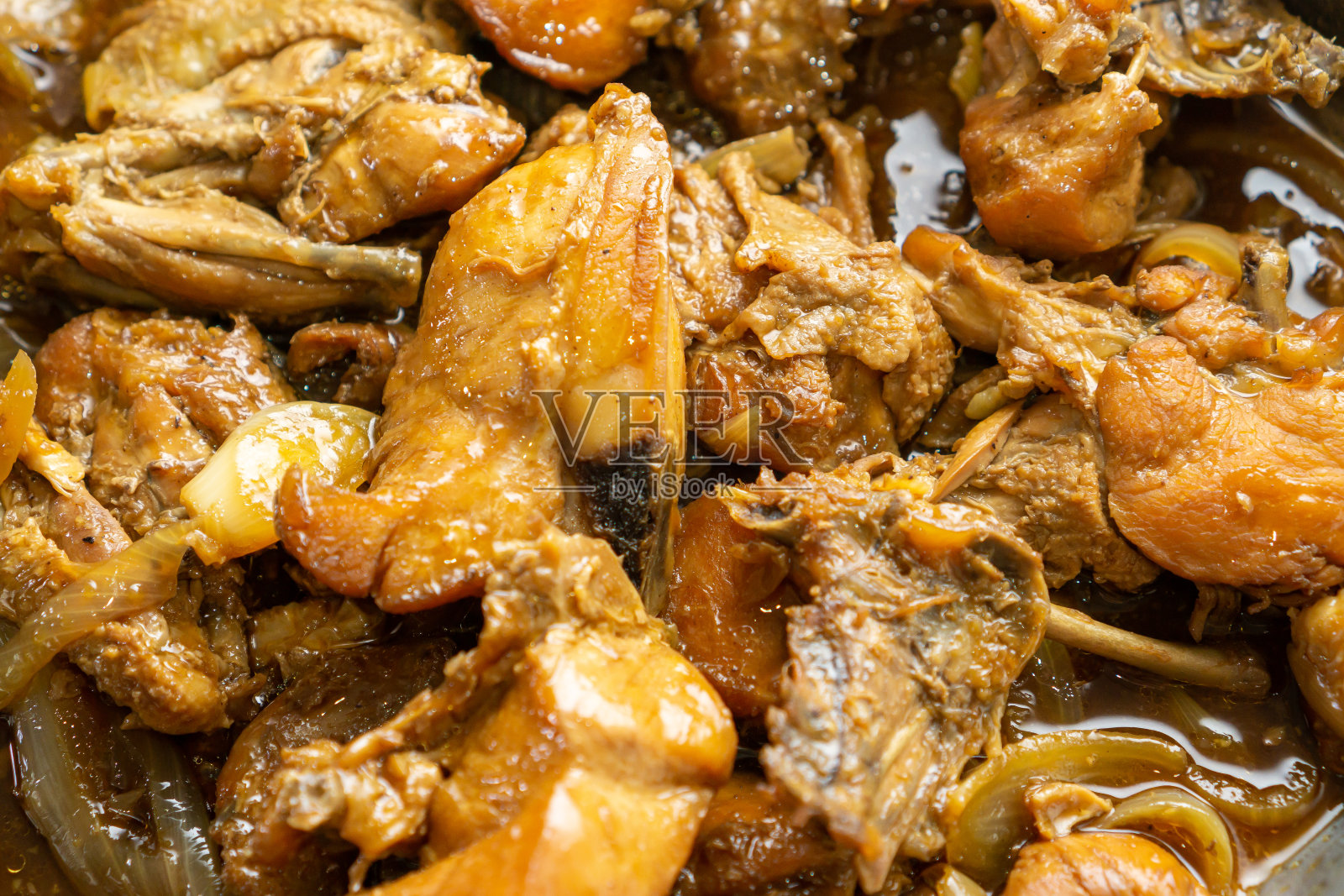 印尼菜黄油鸡，门特加照片摄影图片