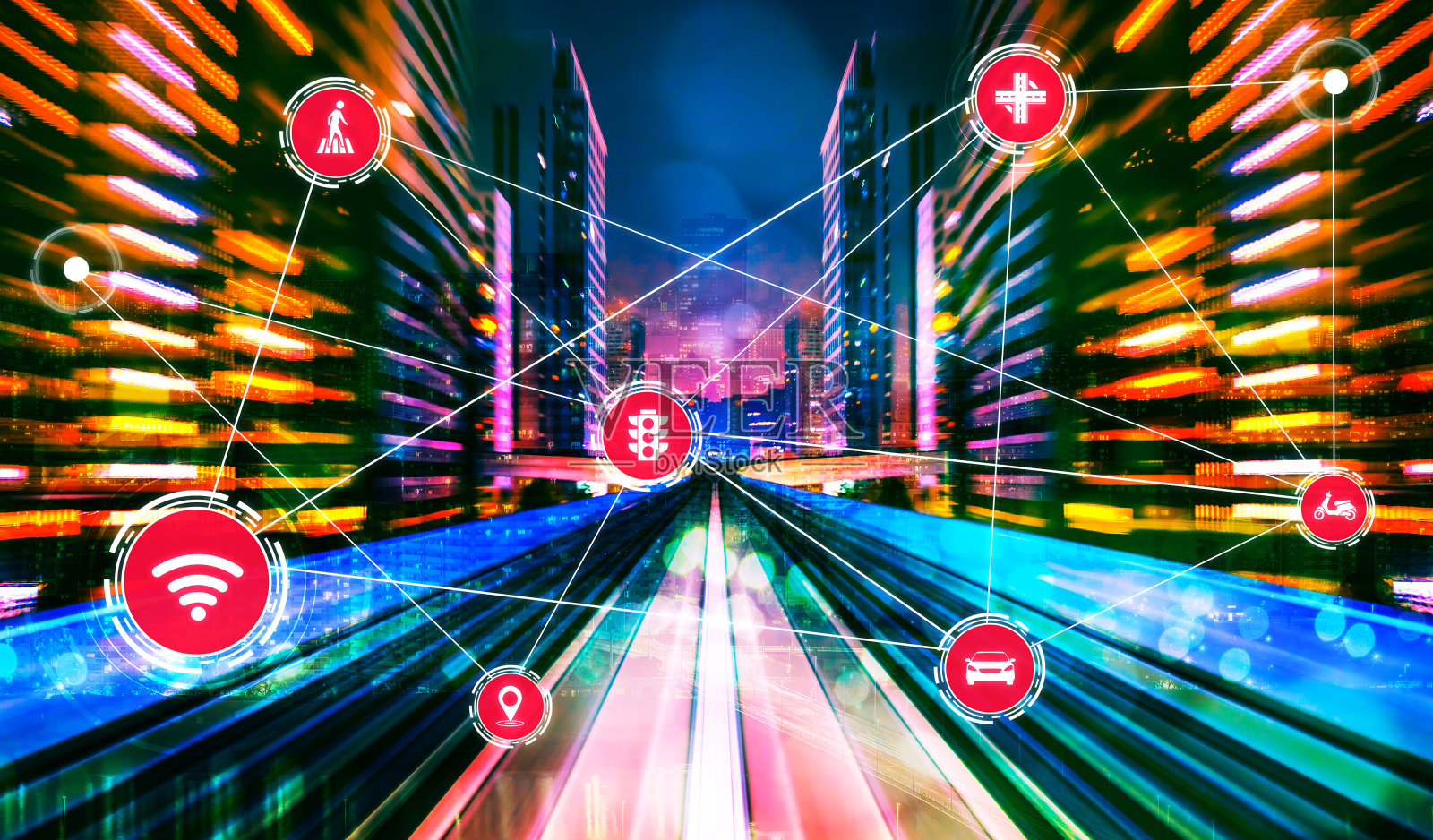 智能交通技术概念的未来汽车交通道路照片摄影图片