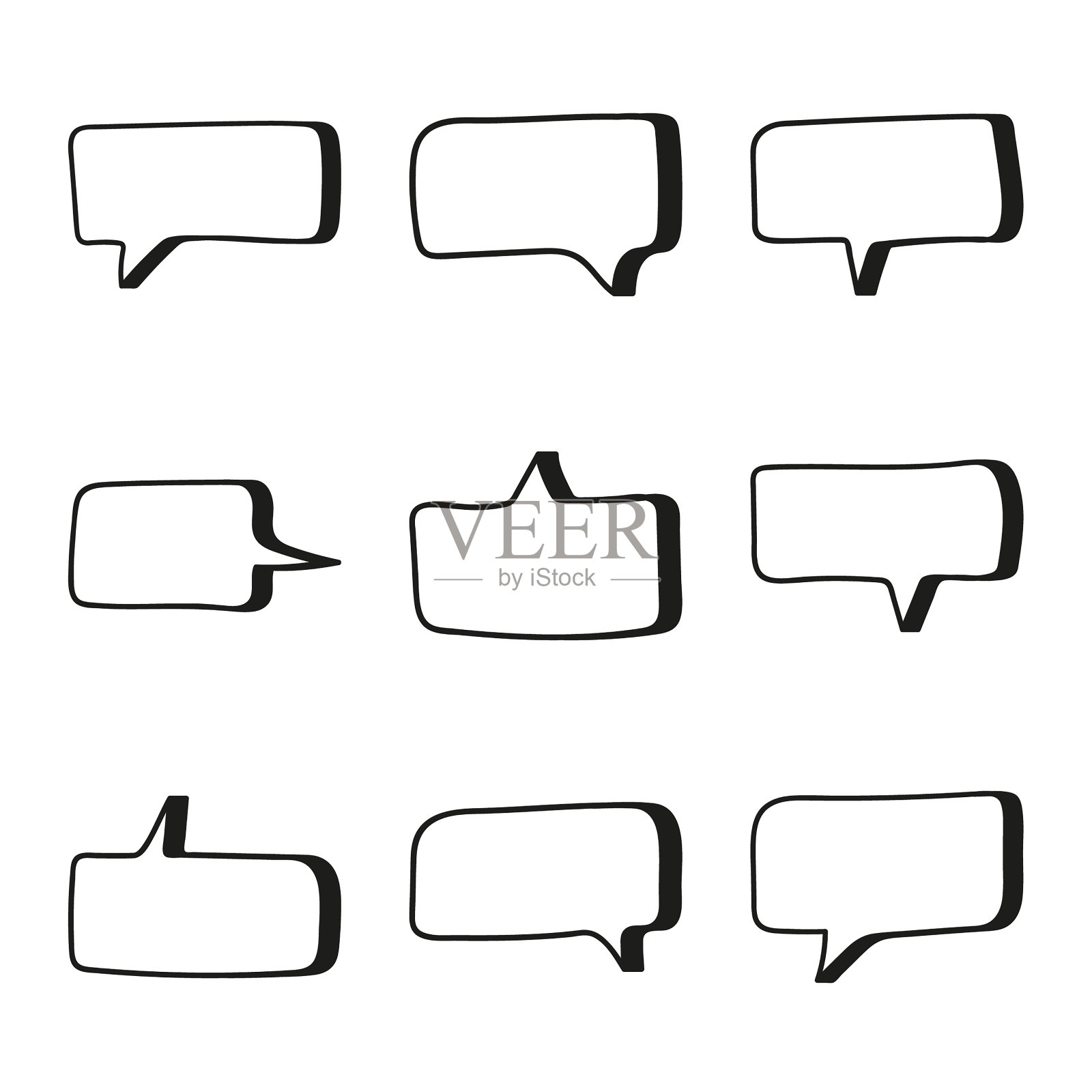 手绘语音泡泡。插画图片素材