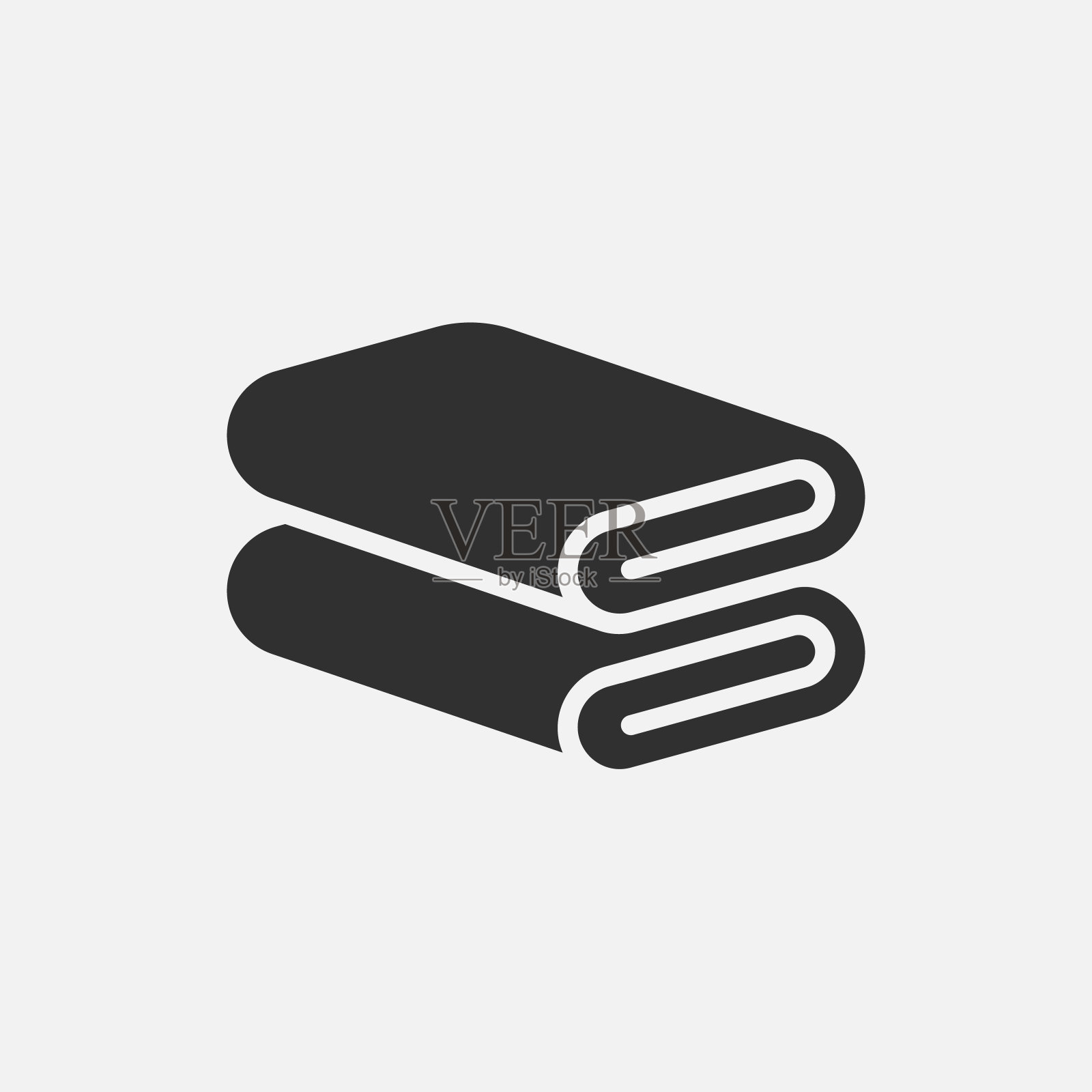 毛巾线图标孤立在白色背景上。矢量插图。插画图片素材